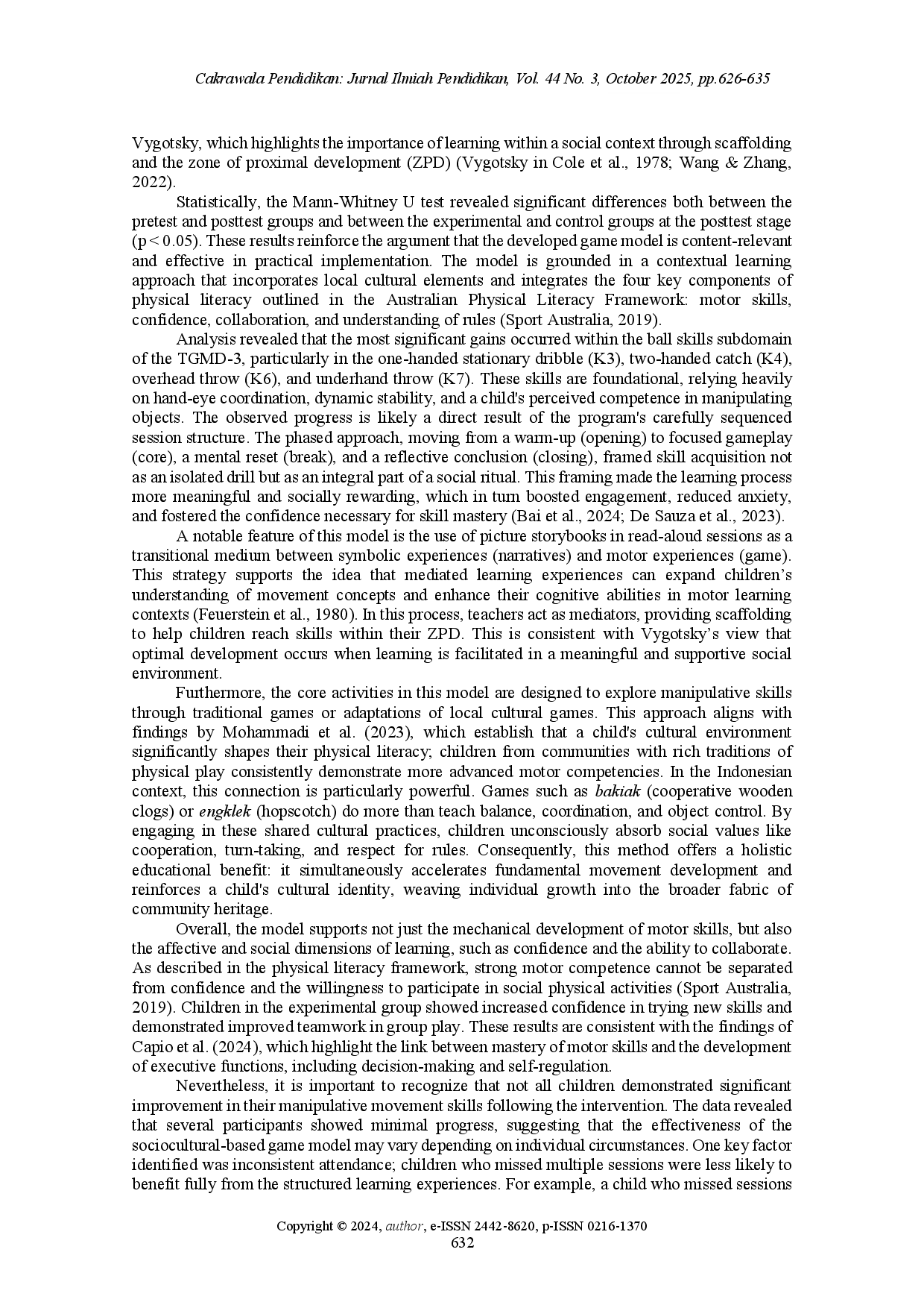 juris Sociocultural based games enhancing manipulative movement skills in Indonesian kindergartens