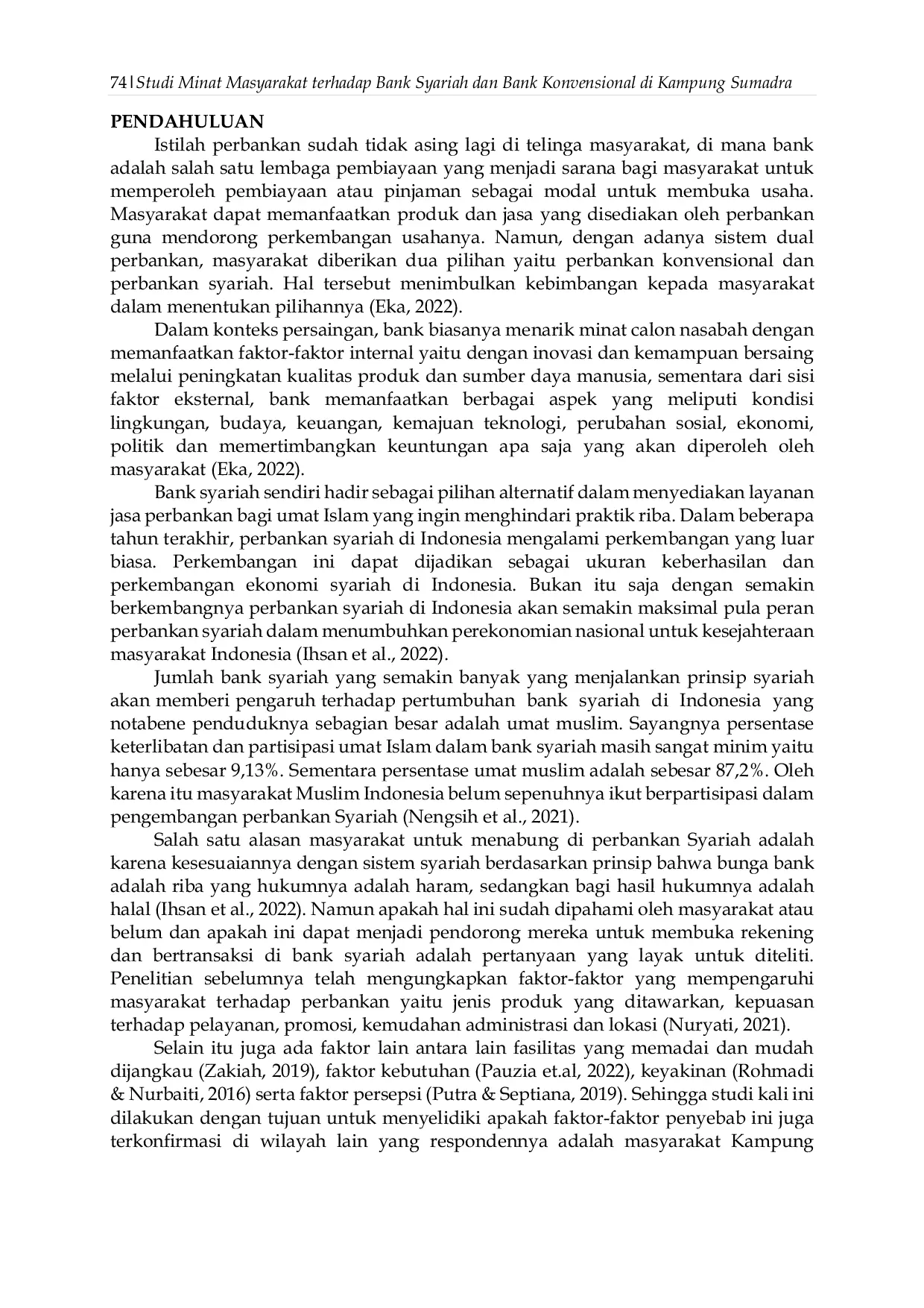 JURIS Studi Minat Masyarakat terhadap Bank Syariah dan Bank Konvensional di Kampung Sumadra