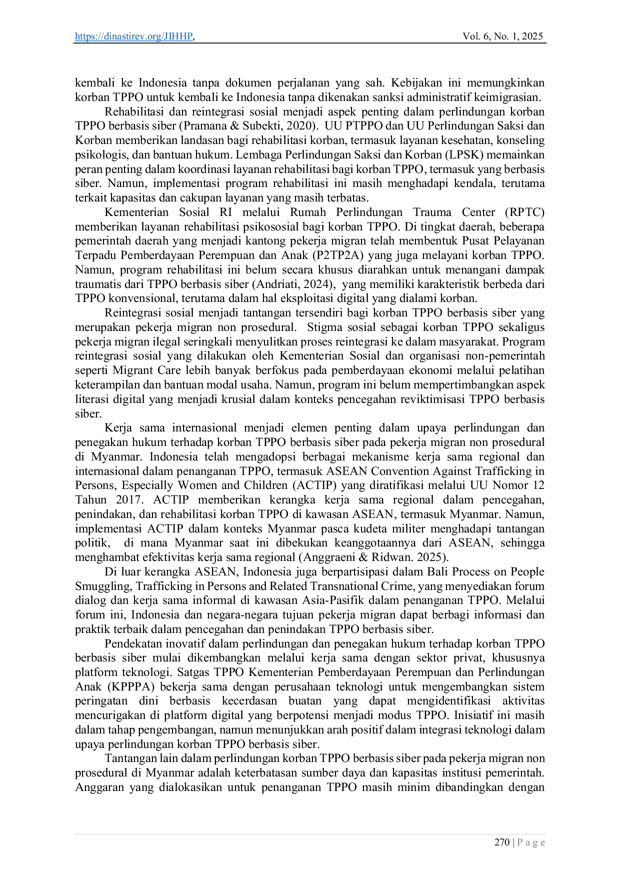 JURIS Analisis Hukum Pidana terhadap Tindak Pidana Perdagangan Orang Berbasis Siber Studi Kasus Pekerja Migran Indonesia Non Prosedural di Myanmar