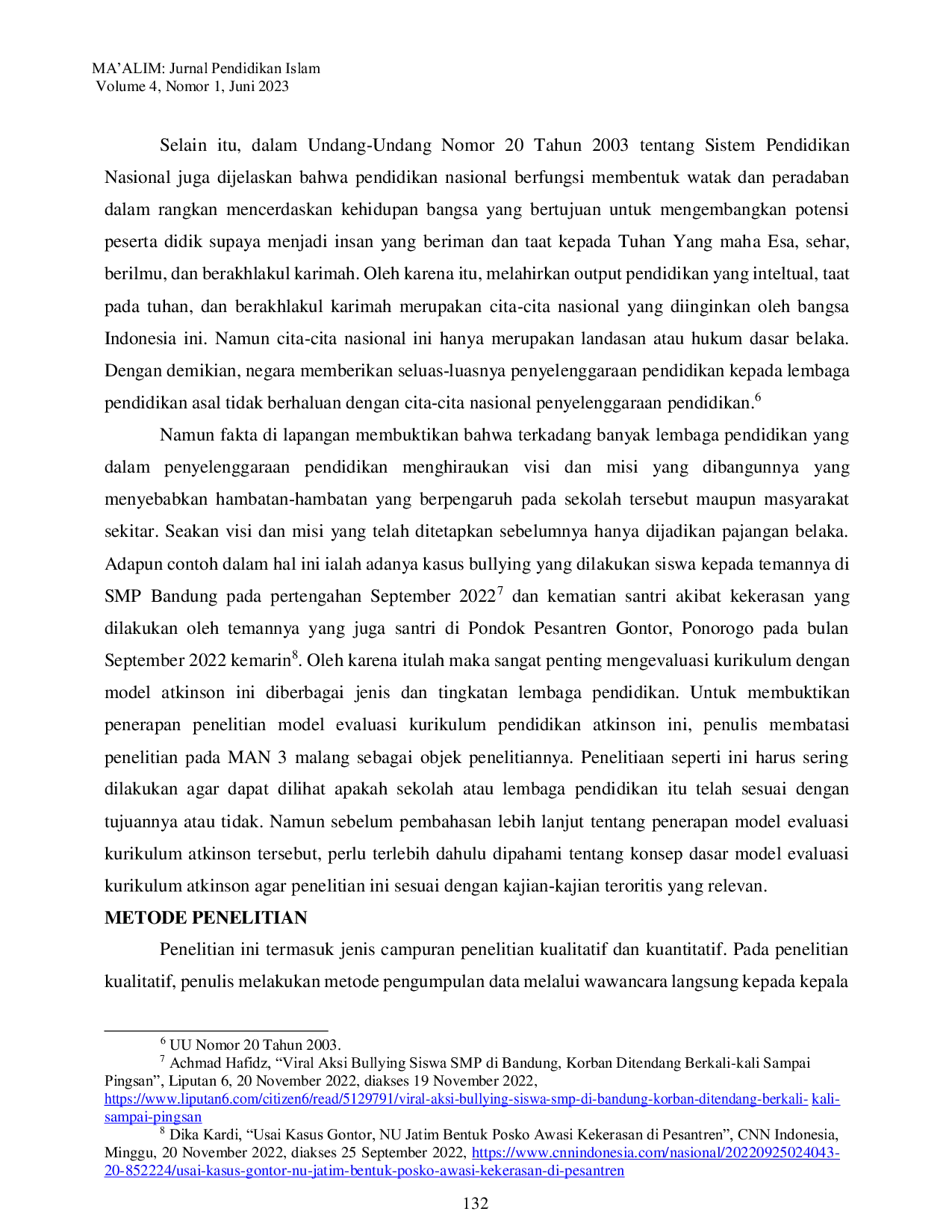 JURIS Model Pengembangan Kurikulum Atkinson di Madrasah Aliyah Negeri 3 Malang