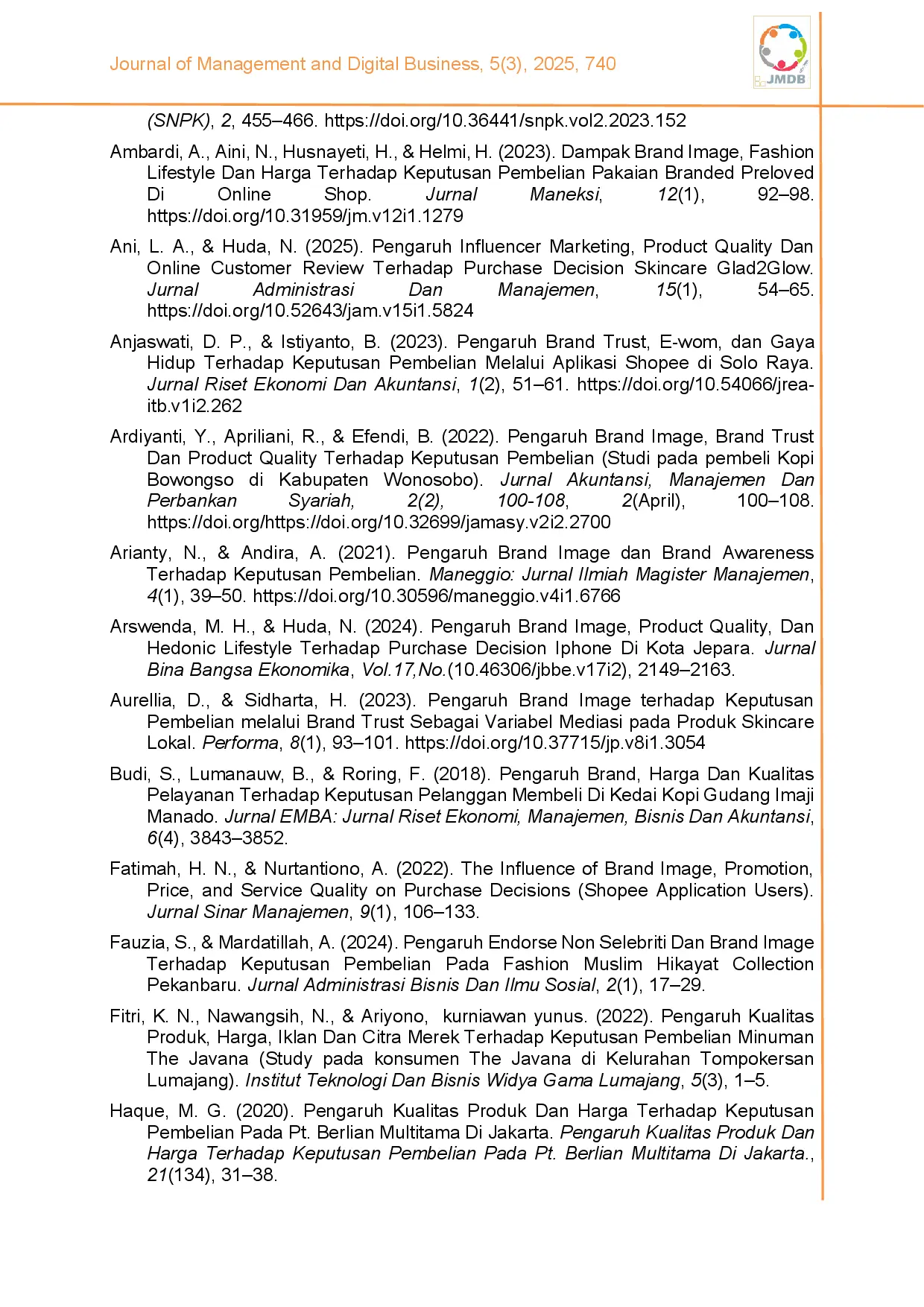 juris Peran price brand trust dan brand image terhadap purchase decision pada Kopi Good Day di Kabupaten Jepara