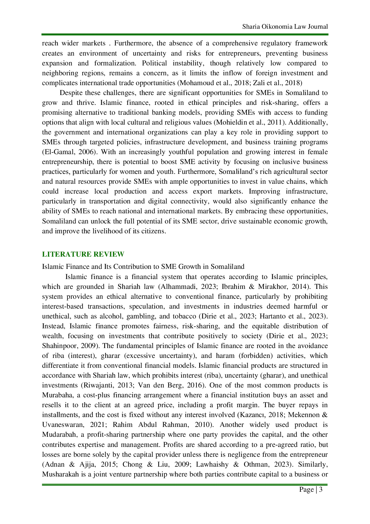 JURIS Islamic Financial Products and their Contribution to the Growth of SMEs in Hargeisa Somaliland