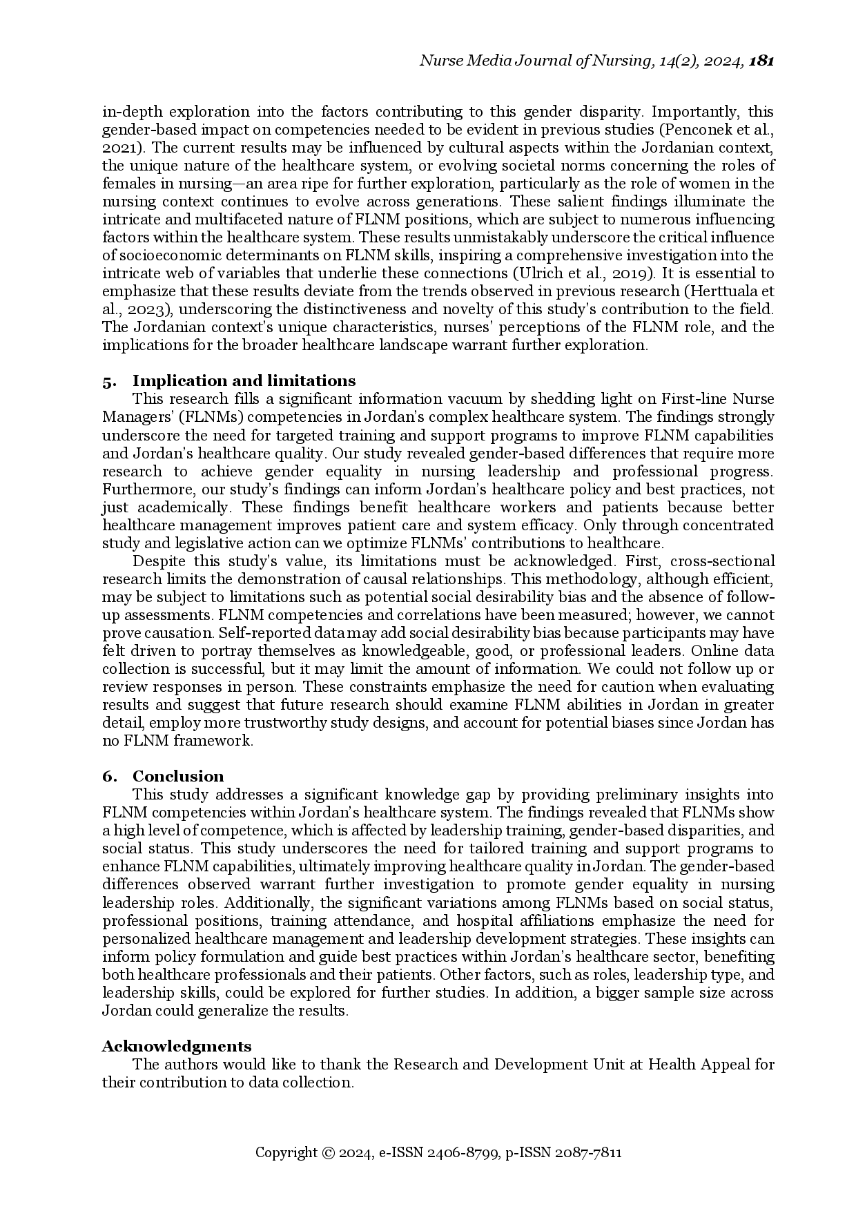 juris First line Nurse Managerial Competence and Its Influencing Factors in Public Jordanian Hospitals
