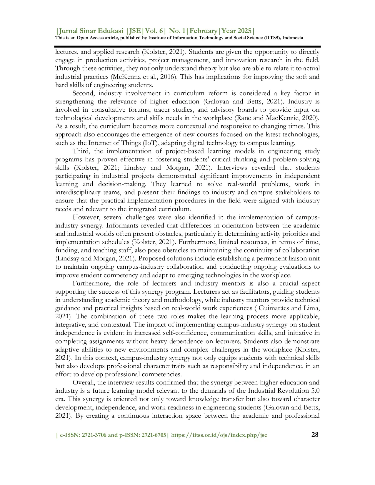 JURIS Campus industry synergy model to enhance engineering student independence