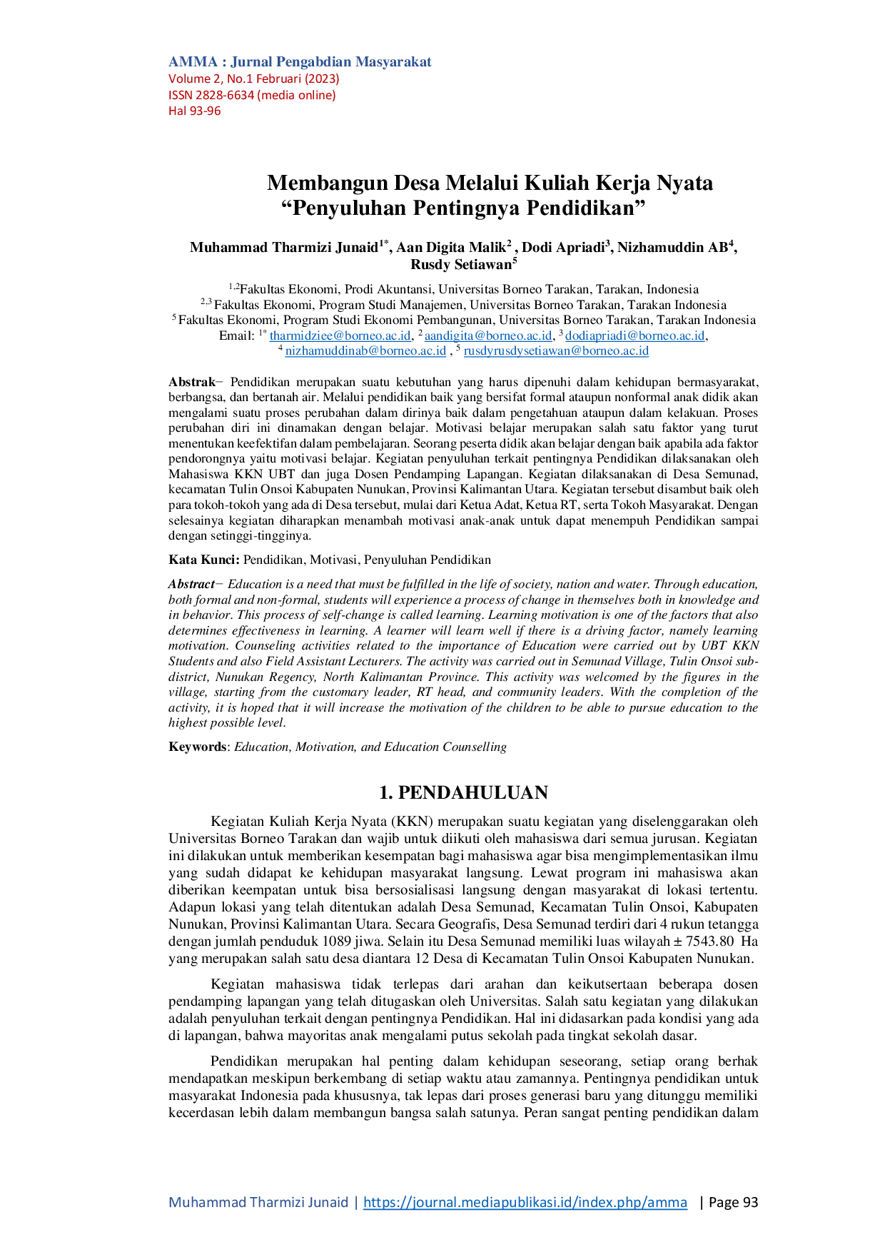 JURIS Membangun Desa Melalui Kuliah Kerja Nyata Penyuluhan Pentingnya Pendidikan