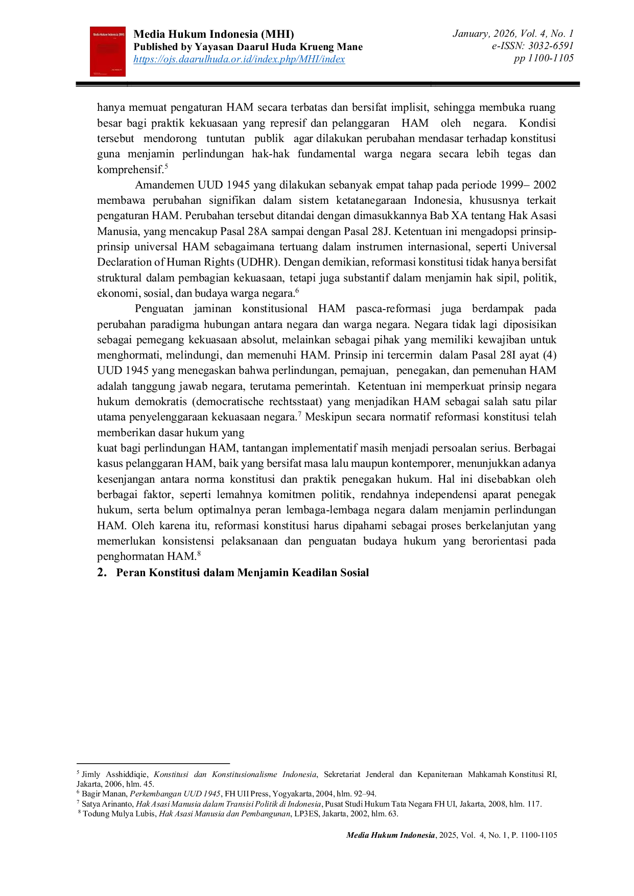 JURIS Reformasi Konstitusi dan Dinamika Penegakan Hak Asasi Manusia di Indonesia