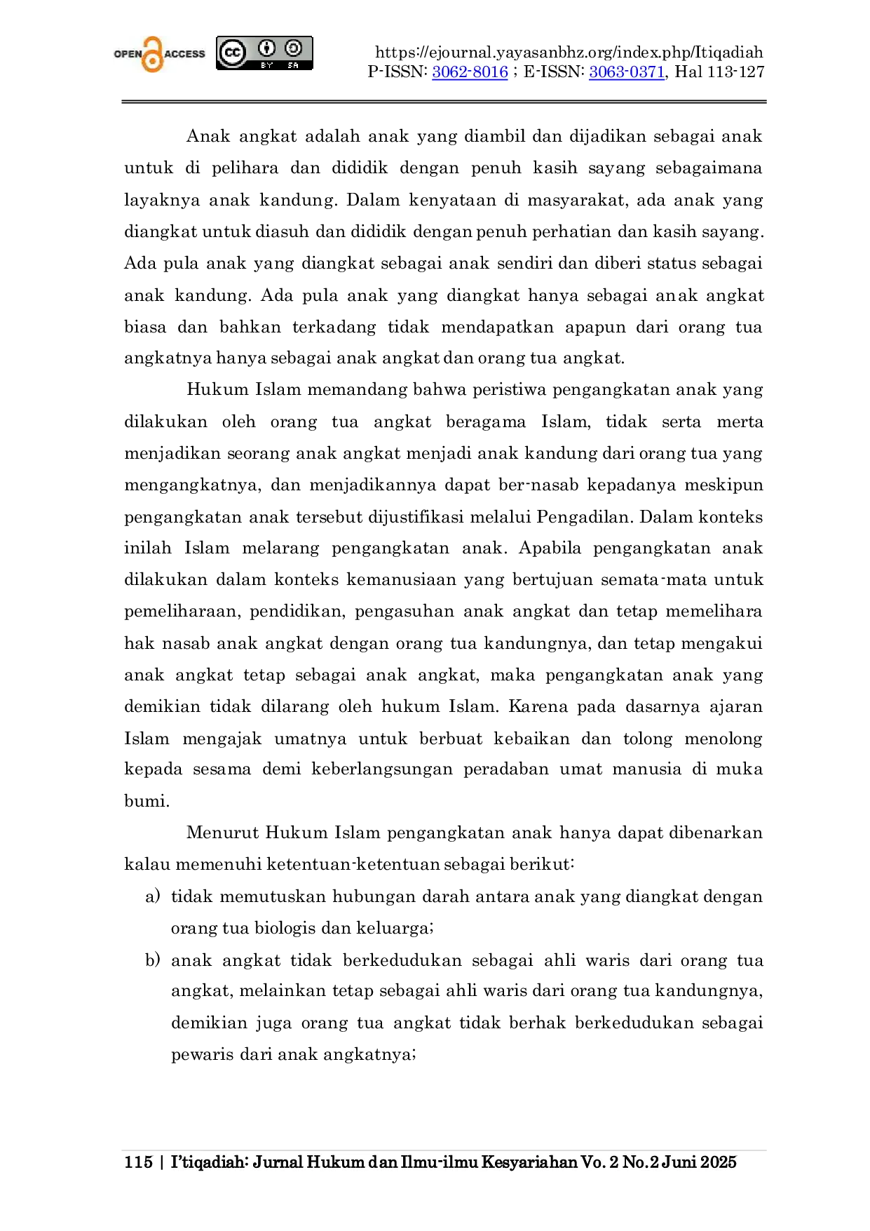 JURIS Kedudukan Anak Angkat Dalam Kajian Hukum Islam Di Indonesia