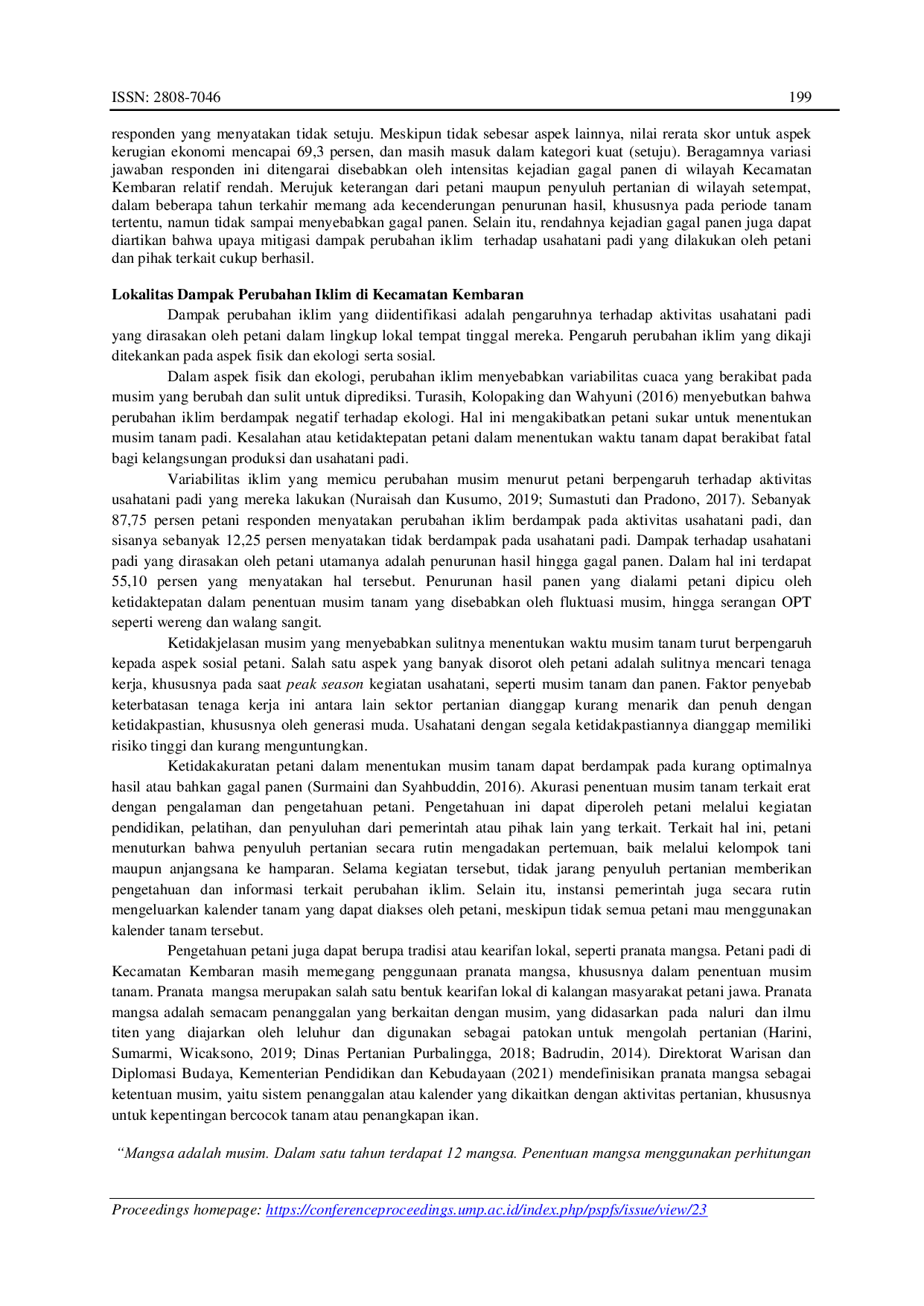 JURIS Persepsi Petani Padi terhadap Perubahan Iklim di Kecamatan Kembaran Kabupaten Banyumas