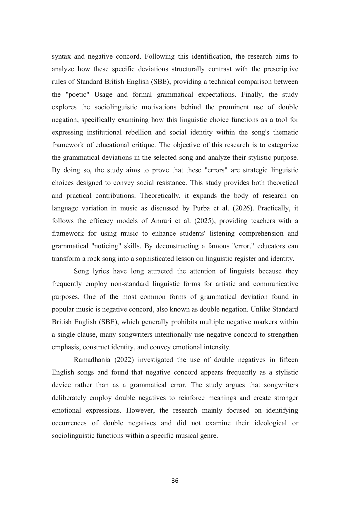 JURIS Grammatical Deviations in Popular English Song Lyrics A Linguistic Analysis of Pink Floyd s Another Brick in the Wall Part 2