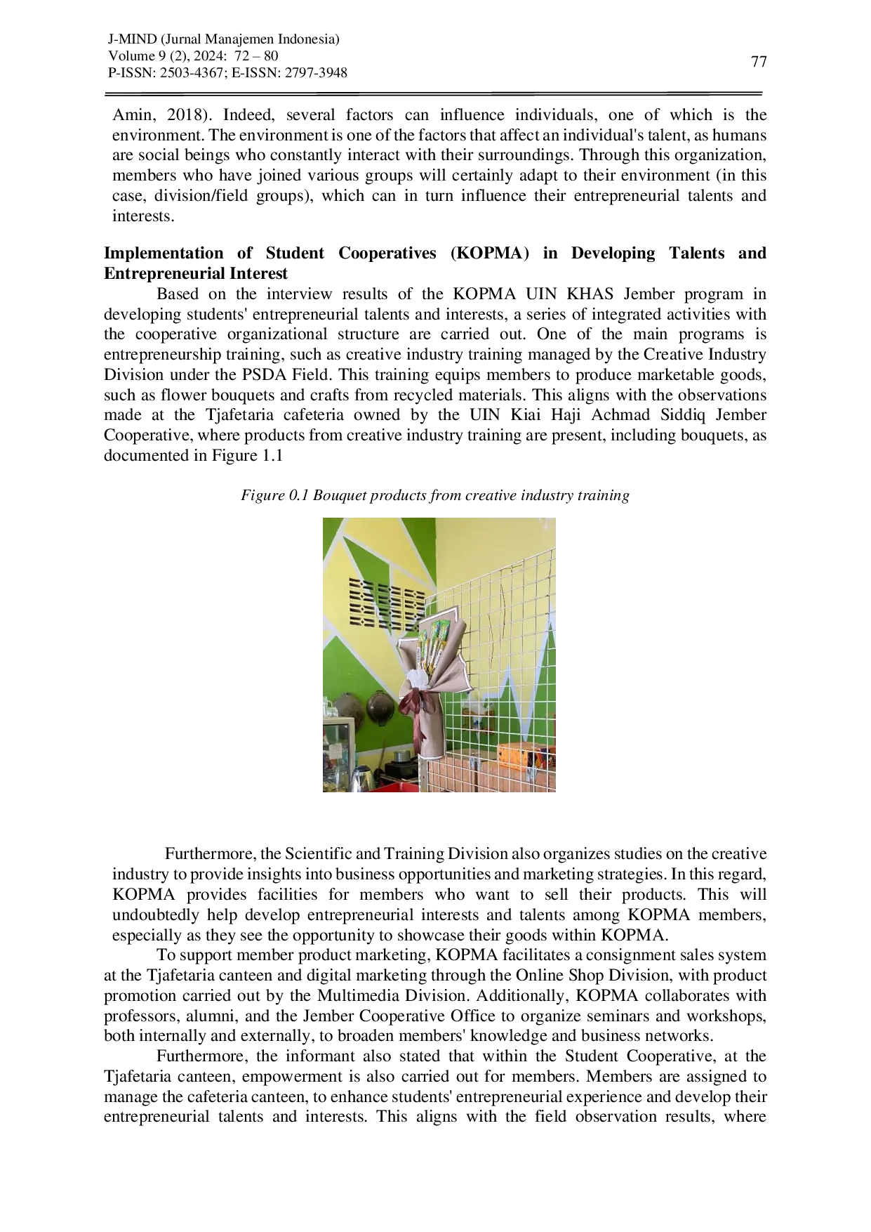 JURIS Special Service Management Of The Student Cooperative Kopma In Developing Students Talents And Interests