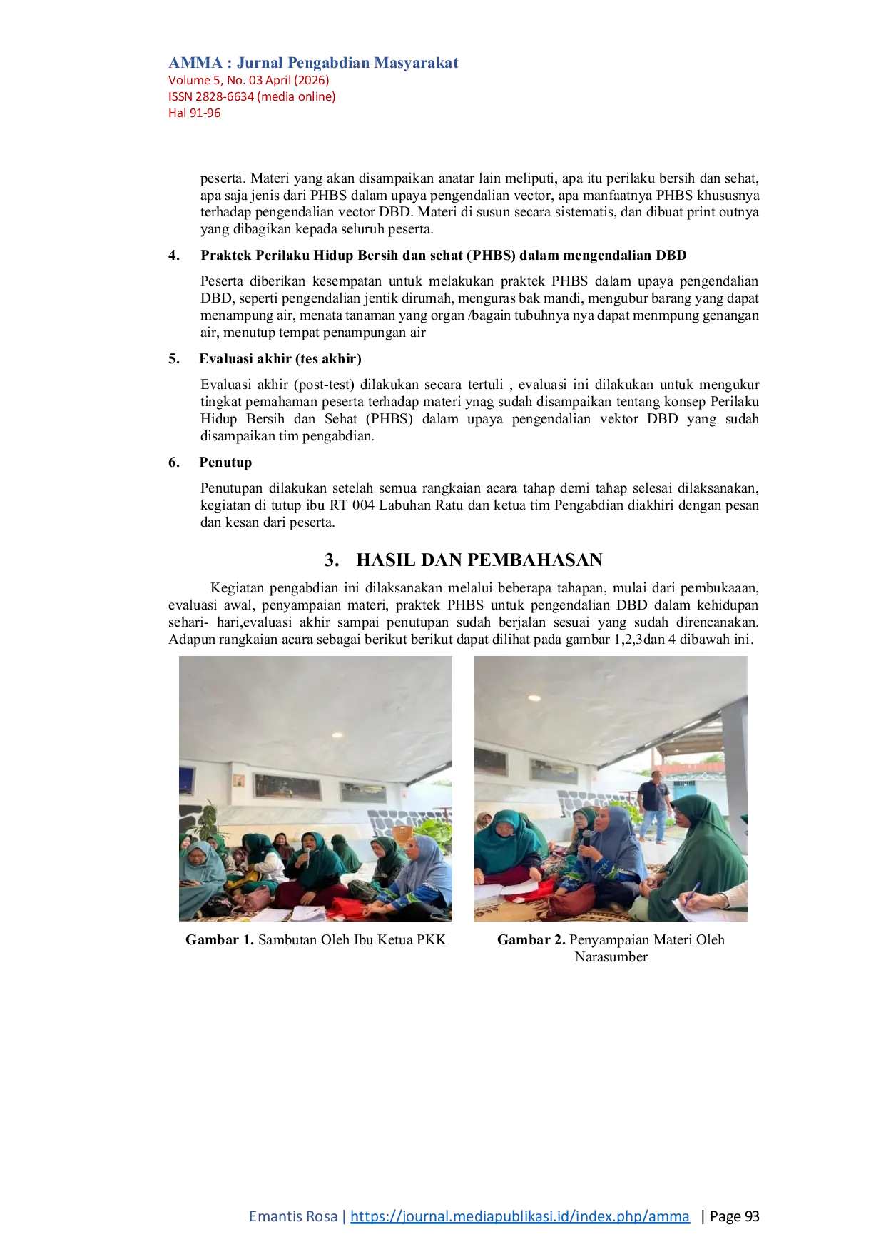 JURIS Edukasi PHBS Untuk Pencegahan Demam Berdarah Dengue DBD Pada Ibu PKK RT 004 Labuhan Ratu Bandar Lampung