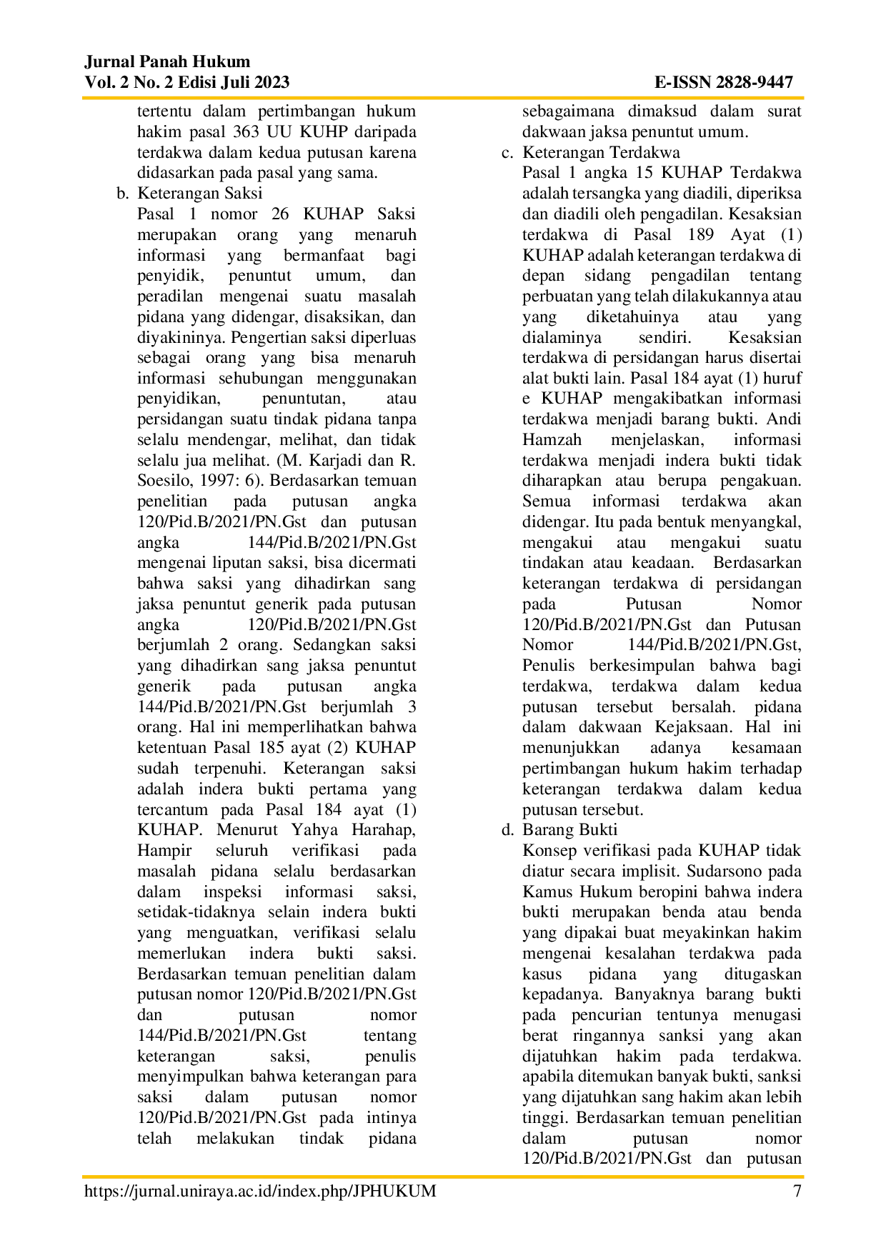 JURIS Disparitas Putusan Pemidanaan Terhadap Tindak Pidana Pencurian dengan Pemberatan