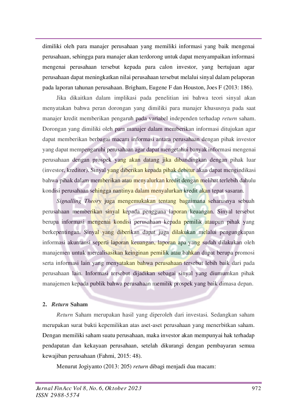 JURIS Analisis Pengaruh Current Ratio Return On Equity Dan Debt To Equity Ratio Terhadap Return Saham Pada Perusahaan Sektor Makanan Dan Minuman Di Bursa Efek Indonesia