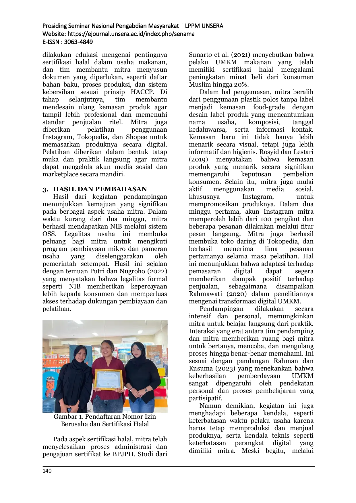 JURIS Pemberdayaan UMKM melalui Legalitas Usaha Sertifikasi Halal dan Digital Marketing di Era Ekonomi Digital