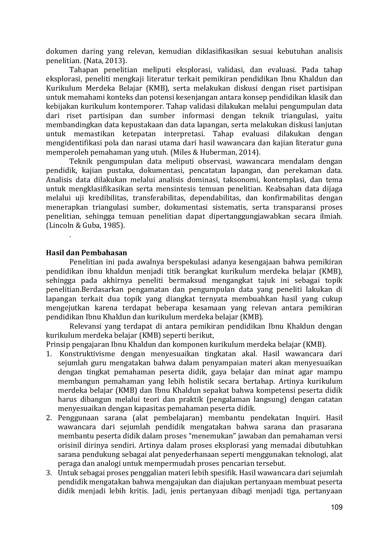 JURIS Suatu Penelitian Heuristik Kontekstualisasi Pemikiran Pendidikan Ibnu Khaldun Terhadap Kurikulum Merdeka Belajar KMB