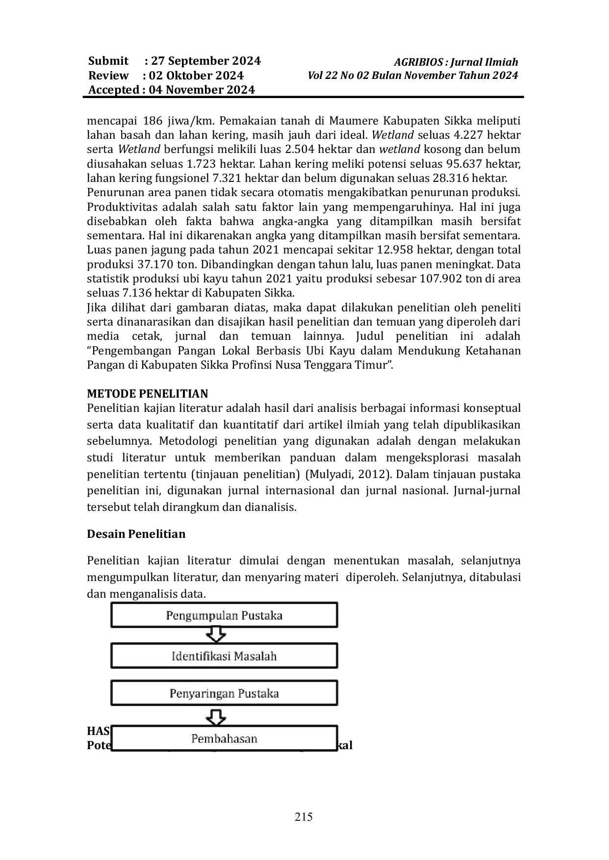 JURIS Pengembangan Pangan Lokal Berbasis Ubi Kayu dalam Mendukung Ketahanan Pangan di Kabupaten Sikka Profinsi Nusa Tenggara Timur