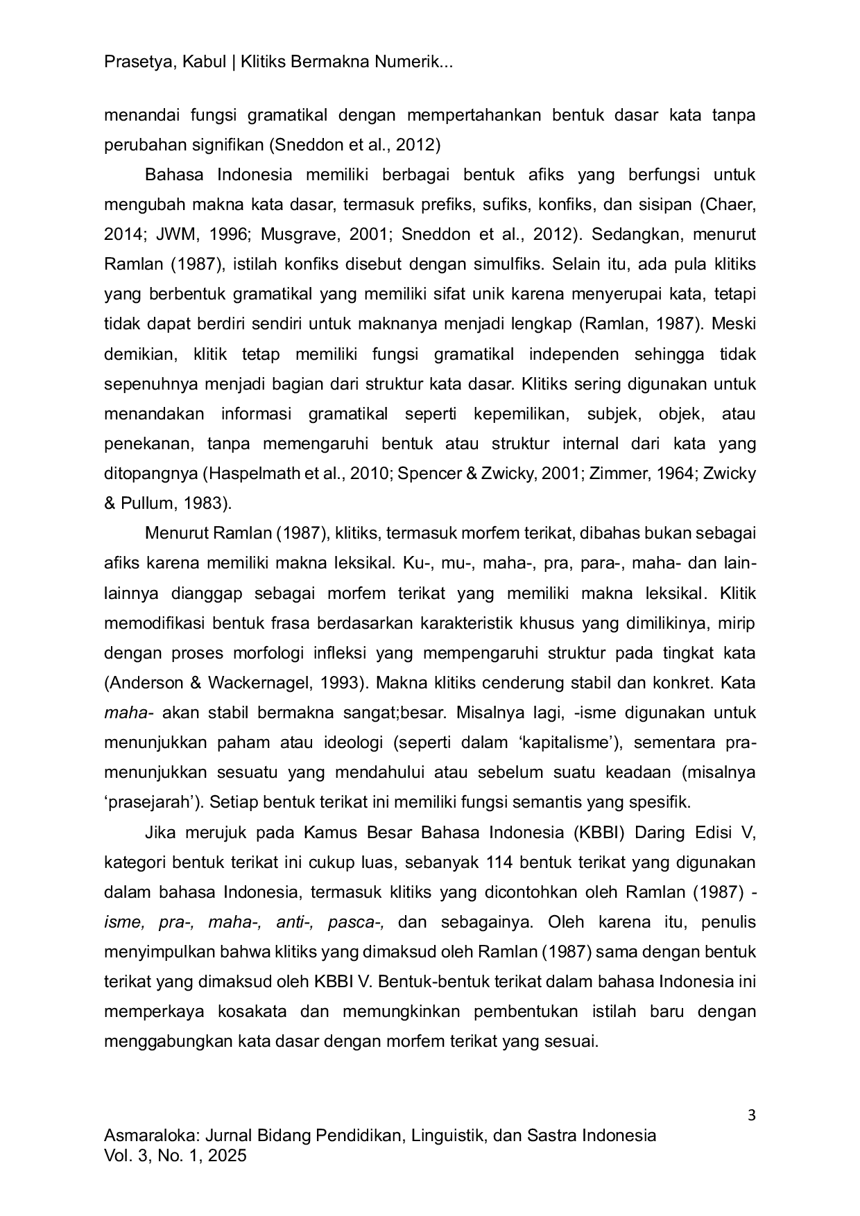 JURIS Klitiks Bermakna Numerik Dalam Bahasa Indonesia