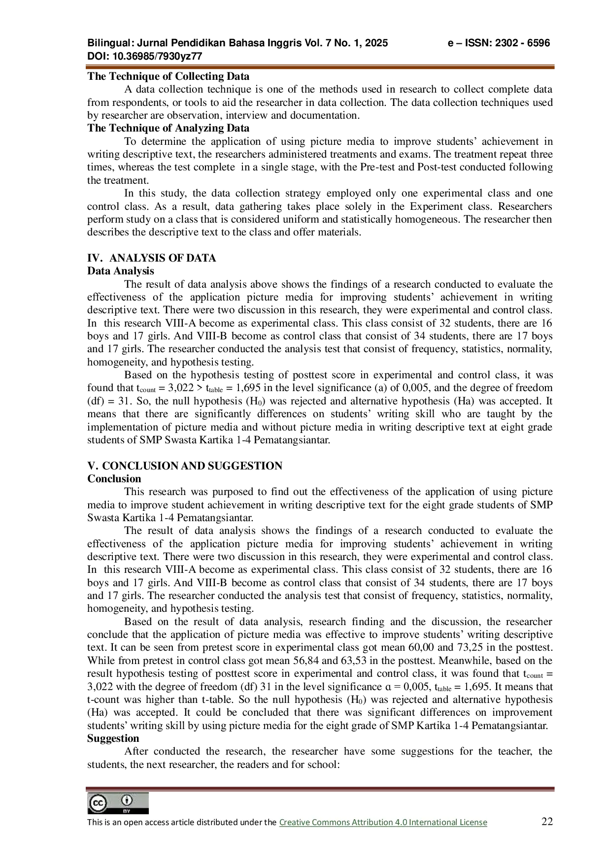 JURIS The Application of Using Picture Media for Improving the Students Achievement In Writing Descriptive Text