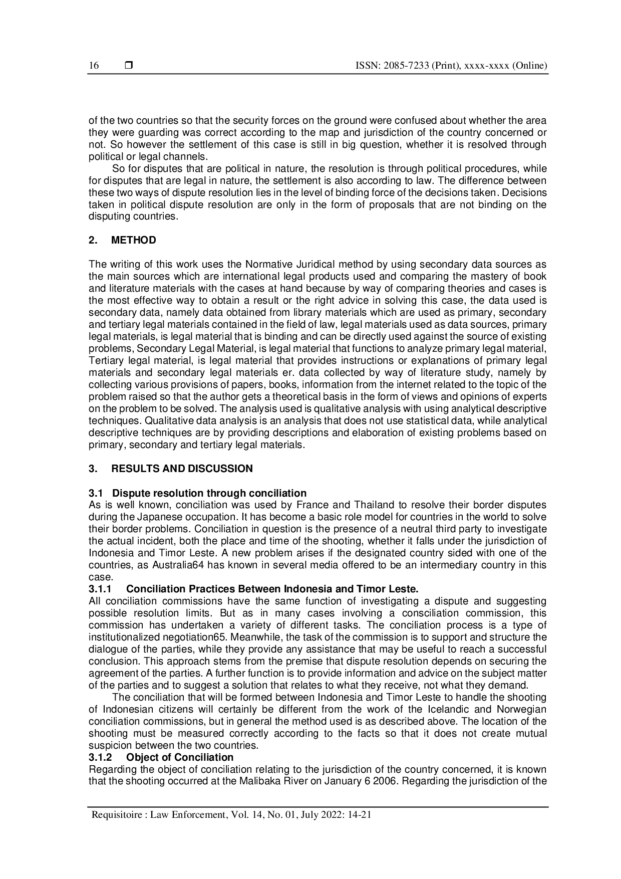 JURIS Settlement of Disputes Peacefully Regarding the Territorial Boundaries Between the Two Countries Analysis of Cases of Shootings of Indonesian Citizens in Timor Leste