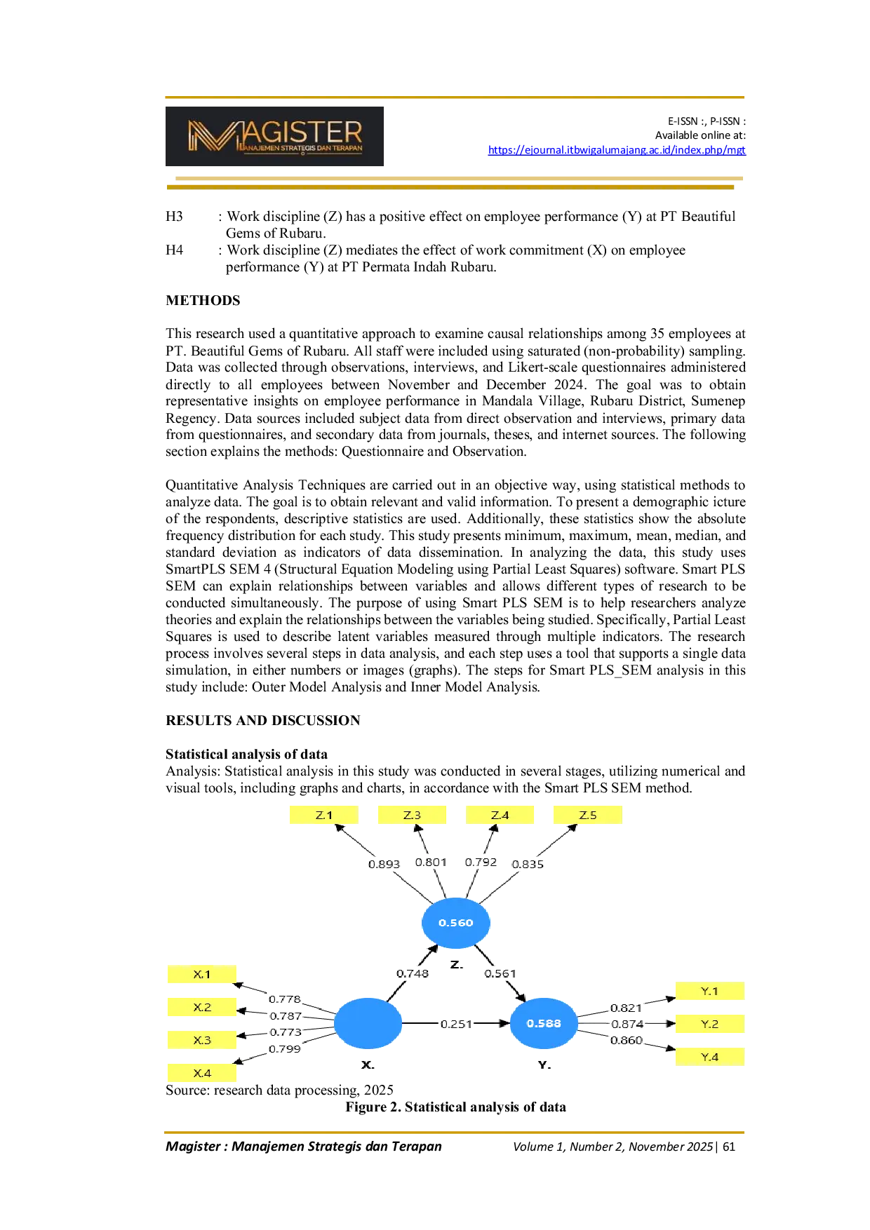 JURIS The Role of Work Discipline in Mediating Work Commitment Towards Employee Performance at PT Permata Indah Rubaru