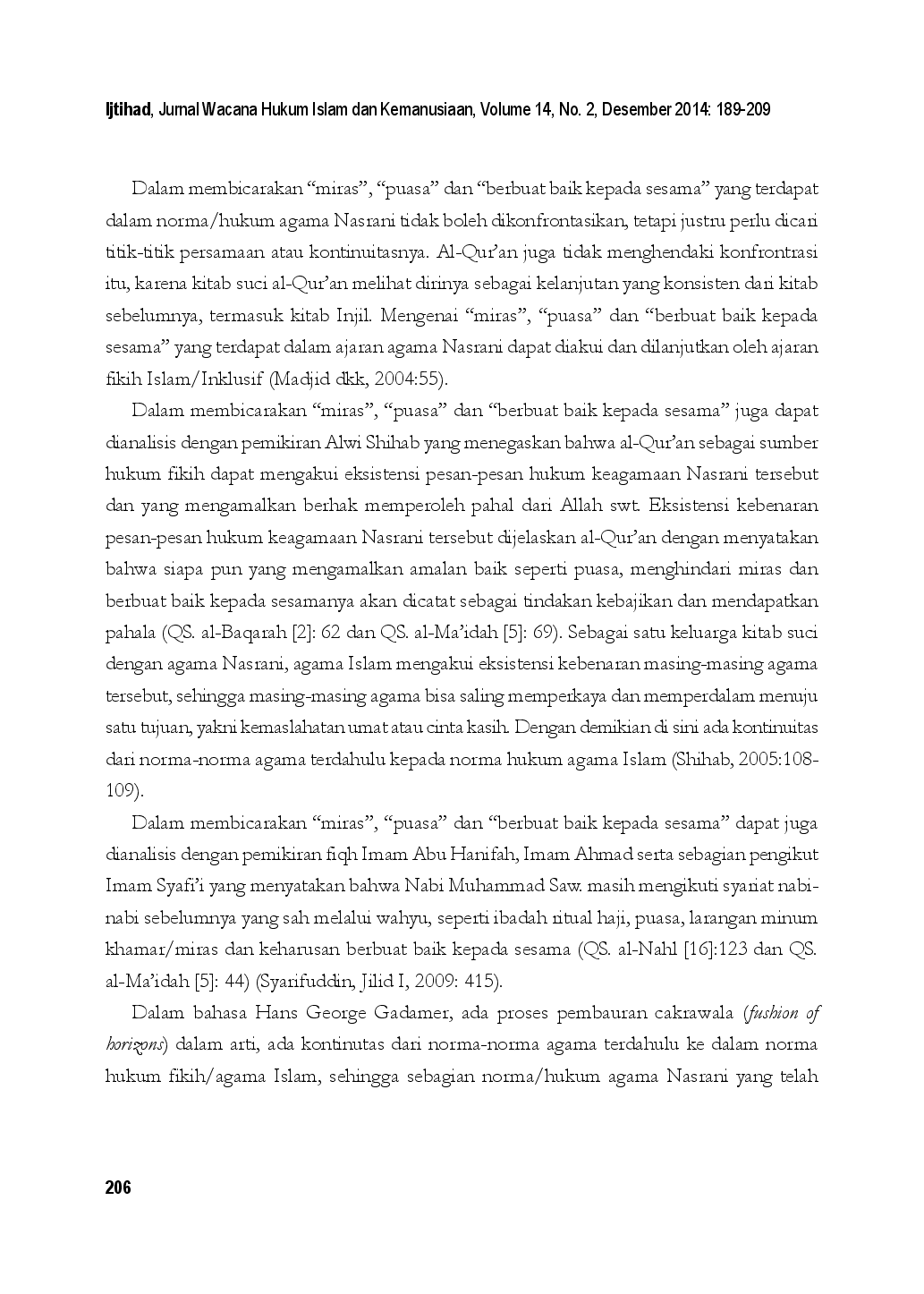 juris Norma agama Nasrani dalam paradigma usul fiqh inklusif