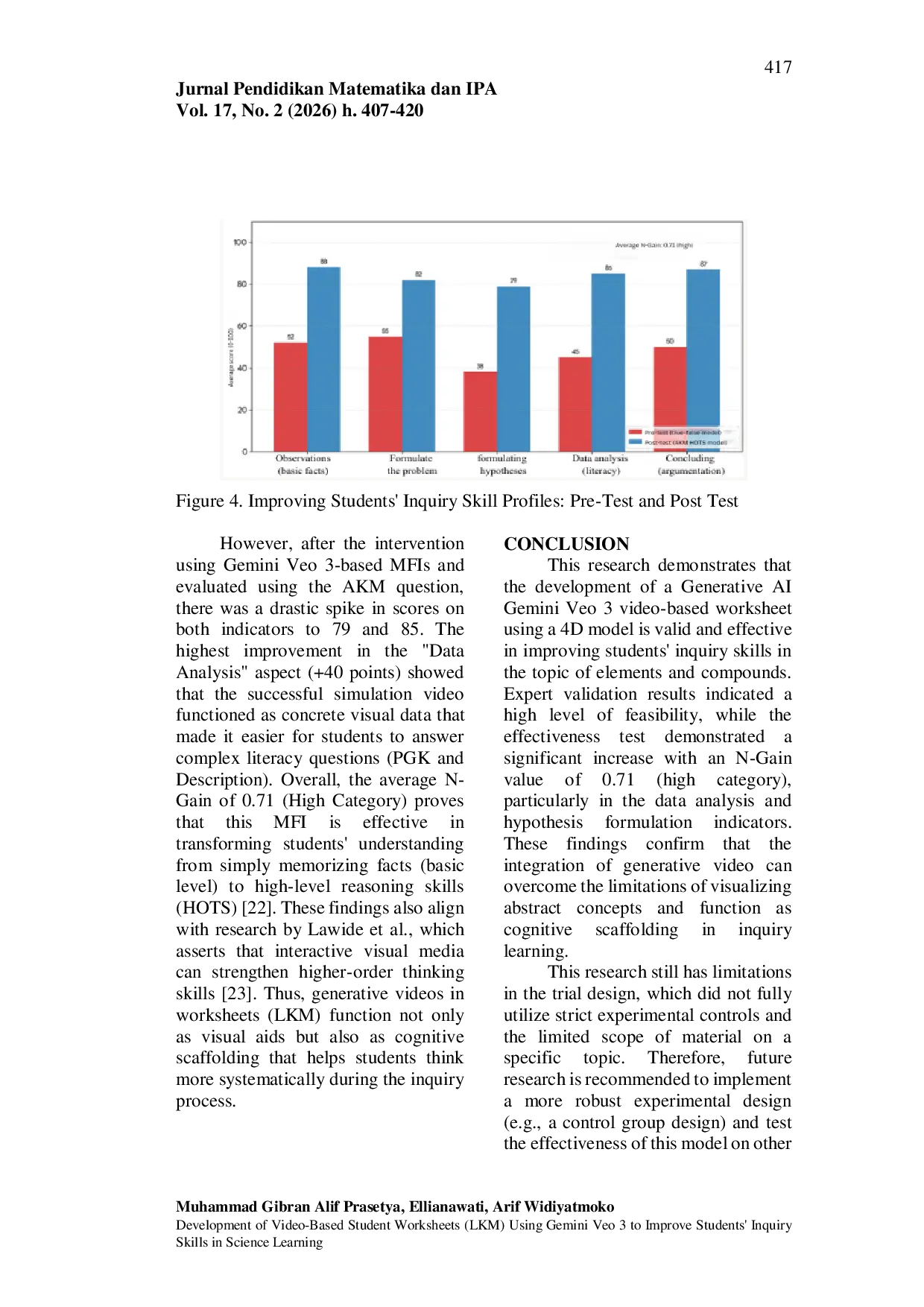 JURIS Development of Video Based Student Worksheets LKM Using Gemini Veo 3 to Improve Students Inquiry Skills in Science Learning