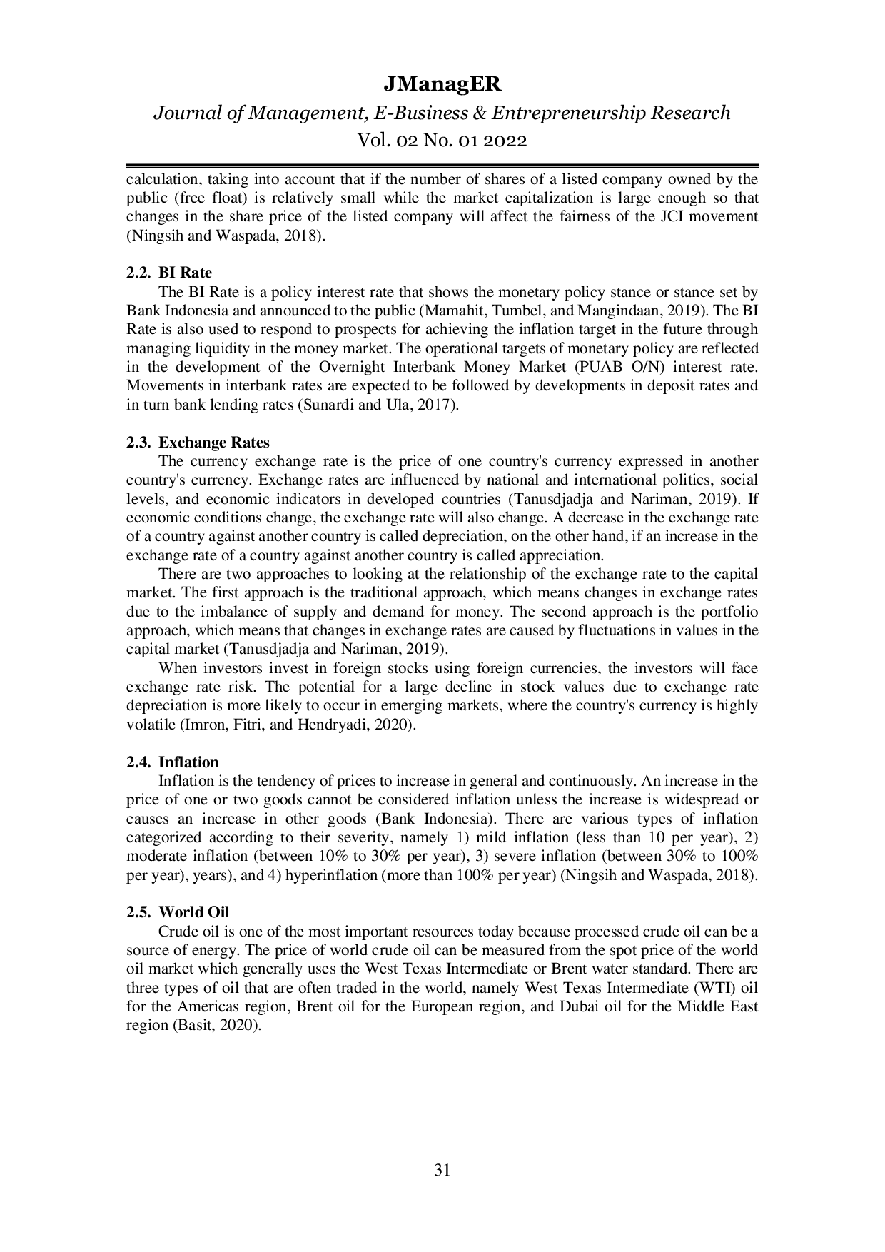 JURIS Investigation of Macro Factors Affecting The Indonesia Composite Index in The COVID 19 Pandemic