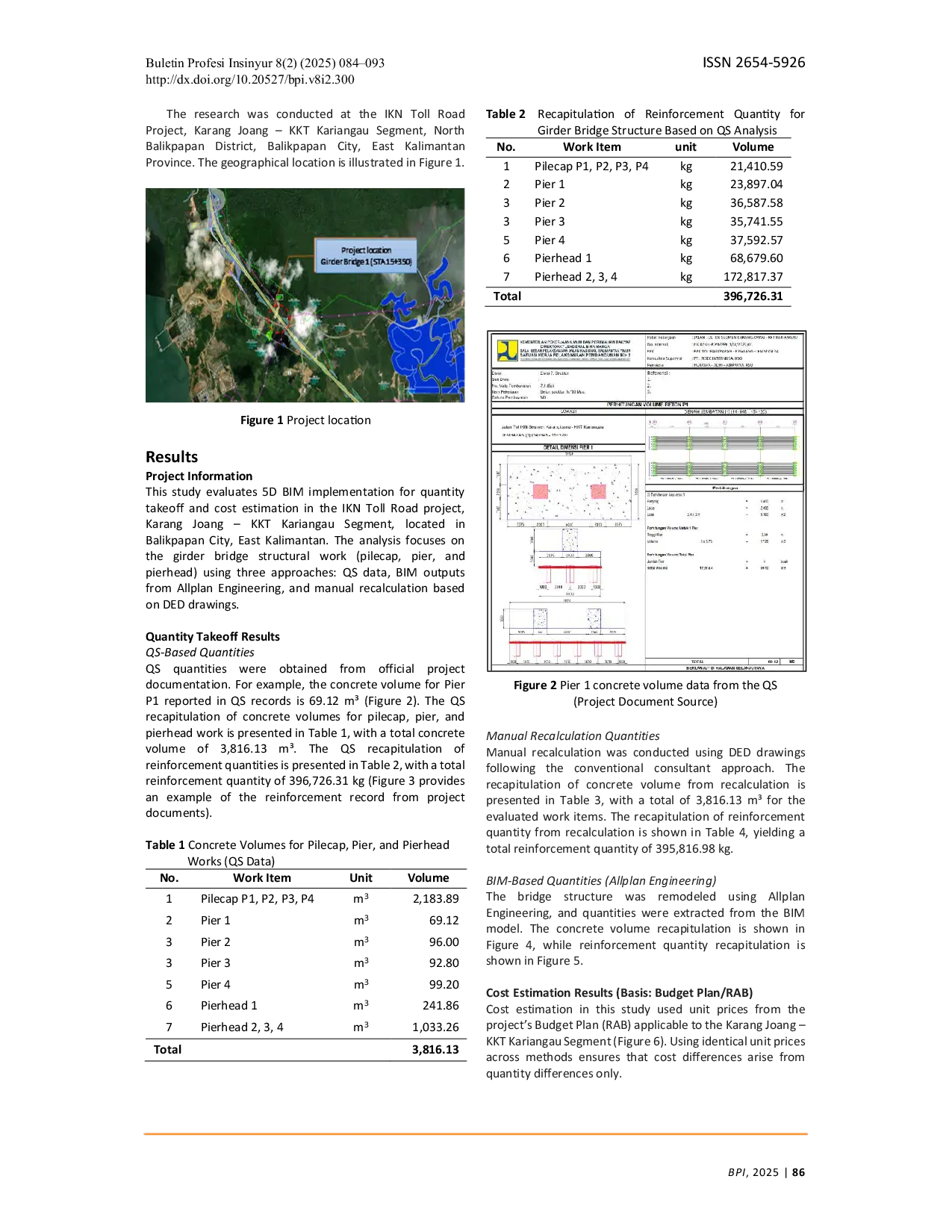 JURIS Utilization of BIM for Construction Cost Estimation of the Girder Bridge Structure in the IKN Project Karang Joang KKT Kariangau Segment