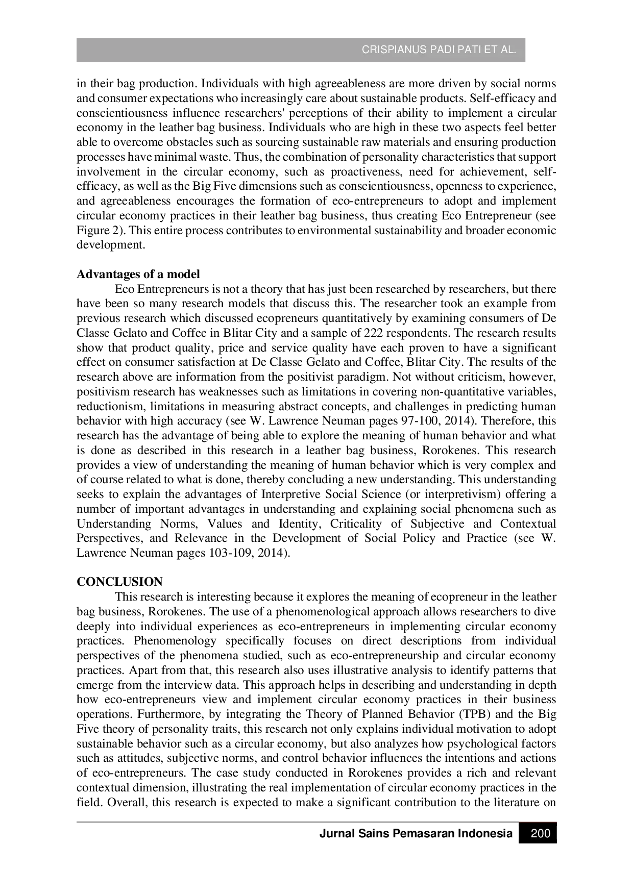 JURIS More Than Just a Bag Understanding the Personalities of Eco Entrepreneurs Behind Sustainable Leather Goods