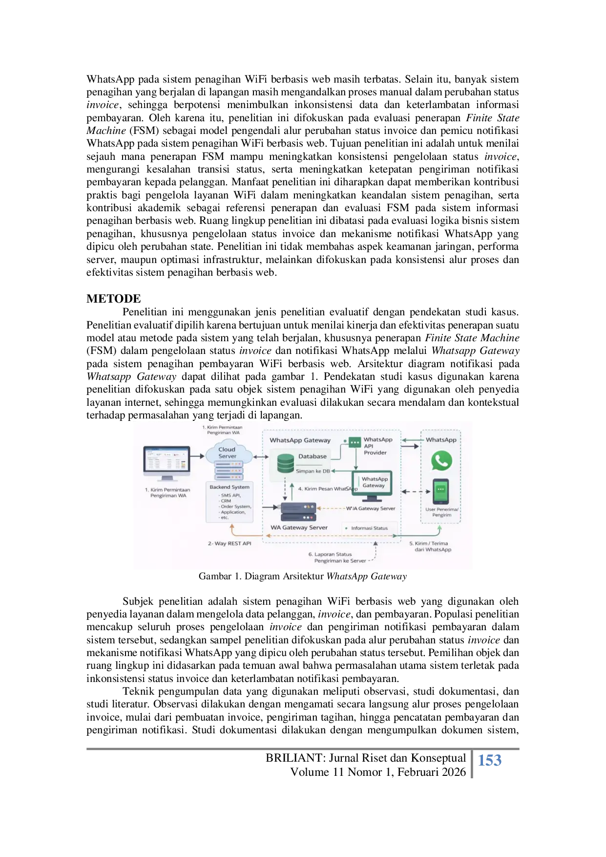 JURIS Evaluasi Sistem Penagihan Pembayaran WiFi Berbasis Web dengan Pendekatan Finite State Machine