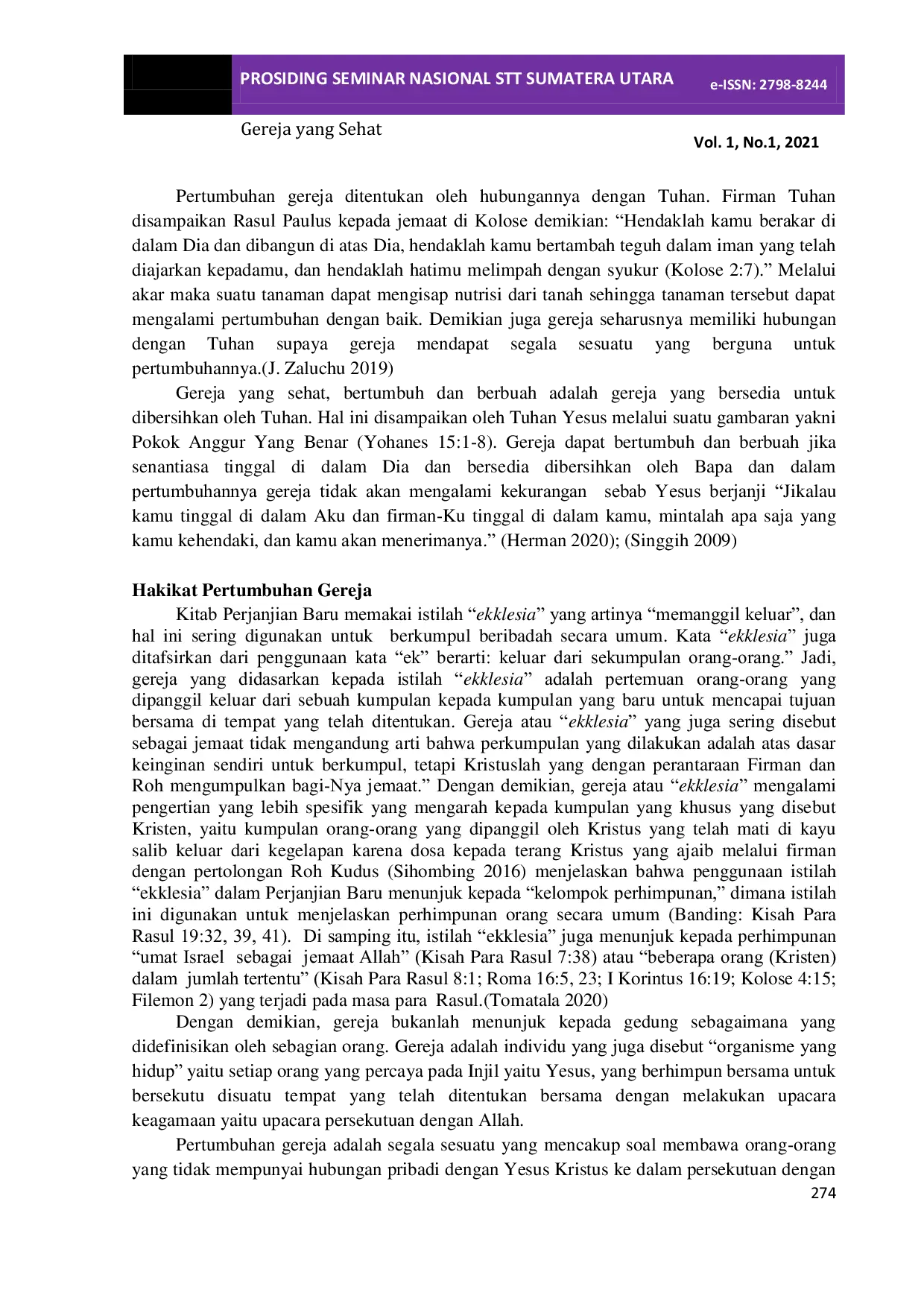 JURIS Pertumbuhan Gereja dalam Perspektif Alkitab