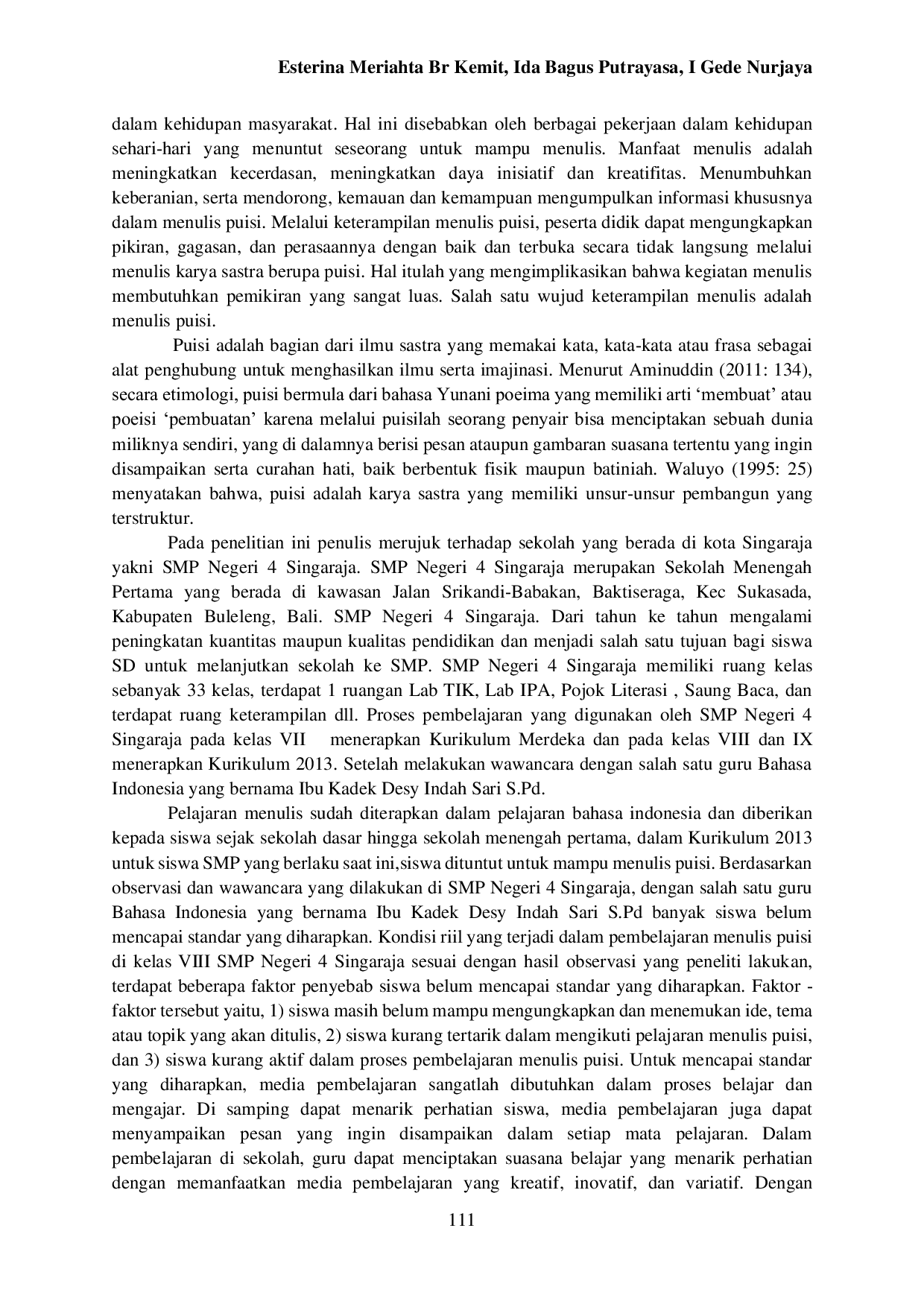 JURIS Analisis Pembelajaran Menulis Puisi Dengan Menggunakan Media Audiovisual