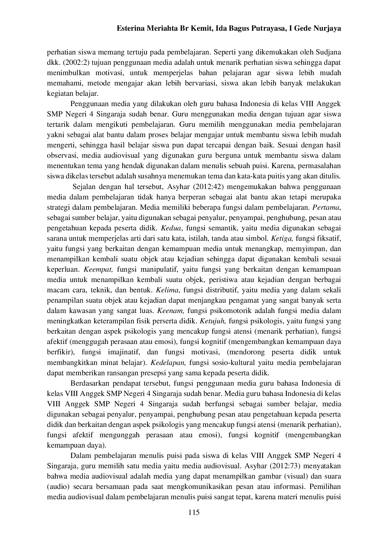 JURIS Analisis Pembelajaran Menulis Puisi Dengan Menggunakan Media Audiovisual