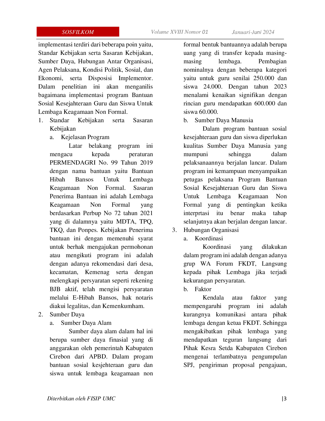 JURIS Implementasi Program Bantuan Sosial Kesejahteraan Guru dan Siswa untuk Lembaga Keagamaan Non Formal di Kecamatan Astanajapura Kabupaten Cirebon