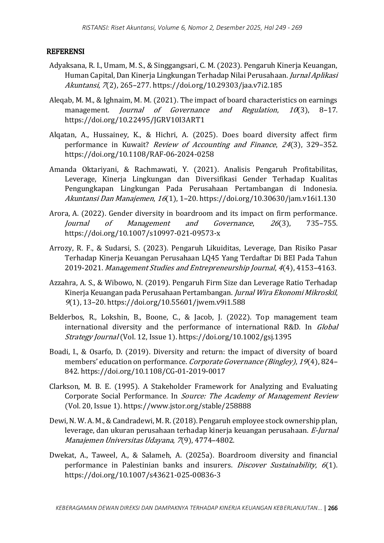 JURIS Keberagaman Dewan Direksi dan Dampaknya Terhadap Kinerja Keuangan Keberlanjutan Perusahaan Manufaktur