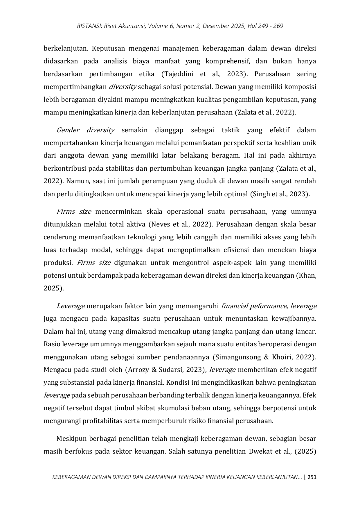 JURIS Keberagaman Dewan Direksi dan Dampaknya Terhadap Kinerja Keuangan Keberlanjutan Perusahaan Manufaktur