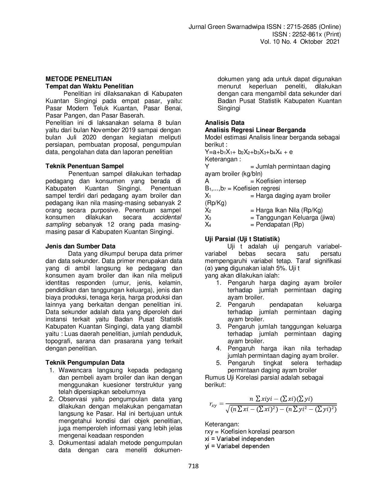 juris Faktor Faktor Yang Mempengaruhi Permintaan Ayam Broiler Ayam Potong Di Kabupaten Kuantan Singingi