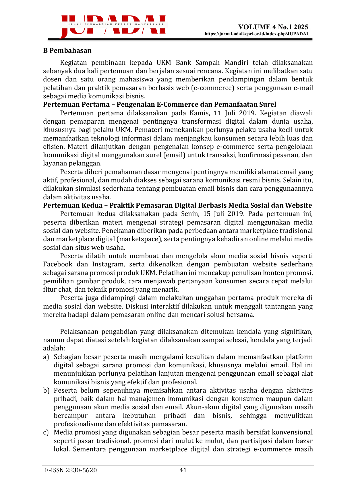 JURIS Peran Pembinaan Pemasaran Digital dalam Mendorong Pertumbuhan UMKM di Kota Batam