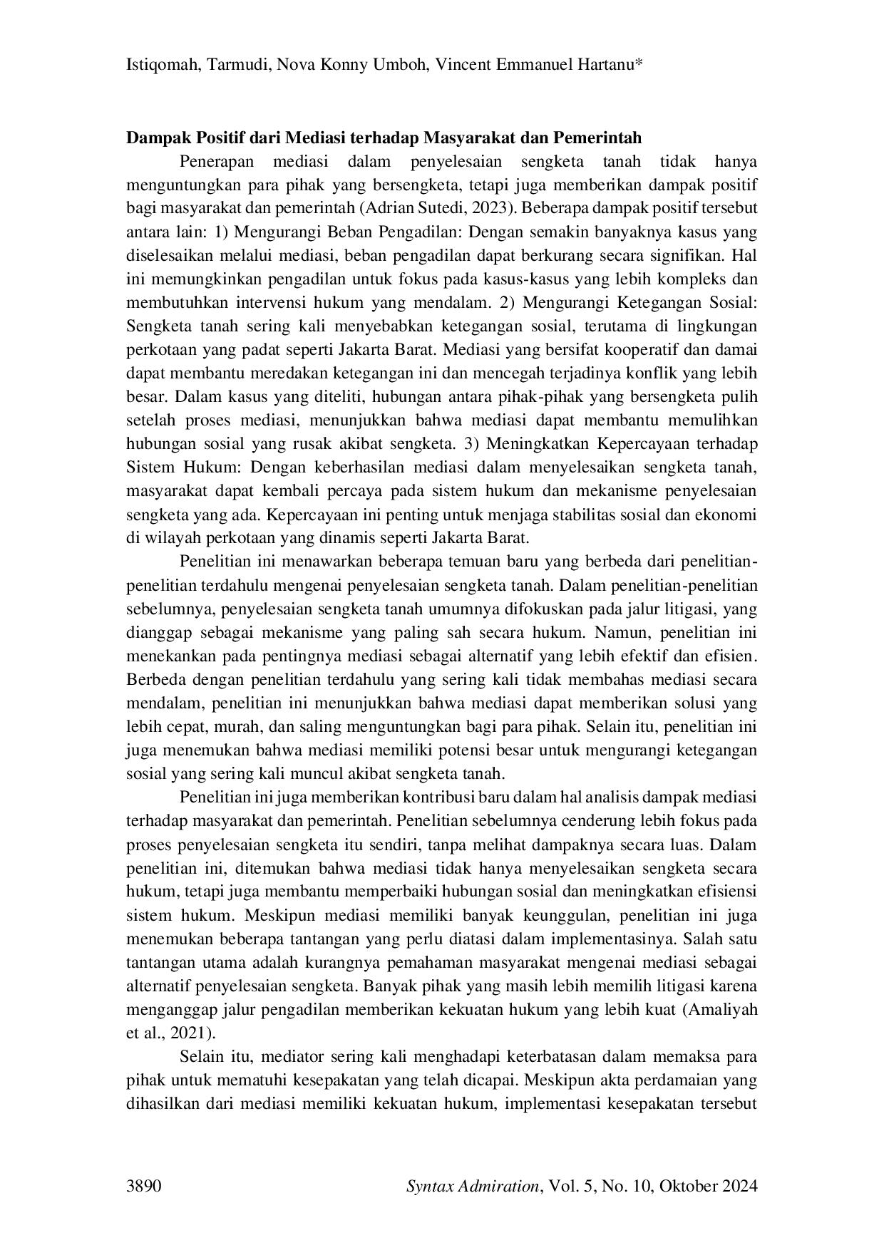 JURIS Tinjauan Yuridis terhadap Penyelesaian Sengketa Tanah di Jakarta Barat