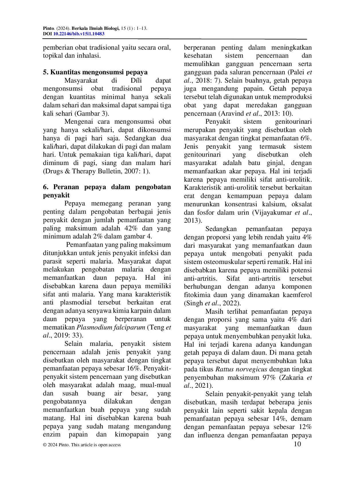 JURIS Ethnobotanical Study of Papaya plant Carica papaya L in D li Timor Leste