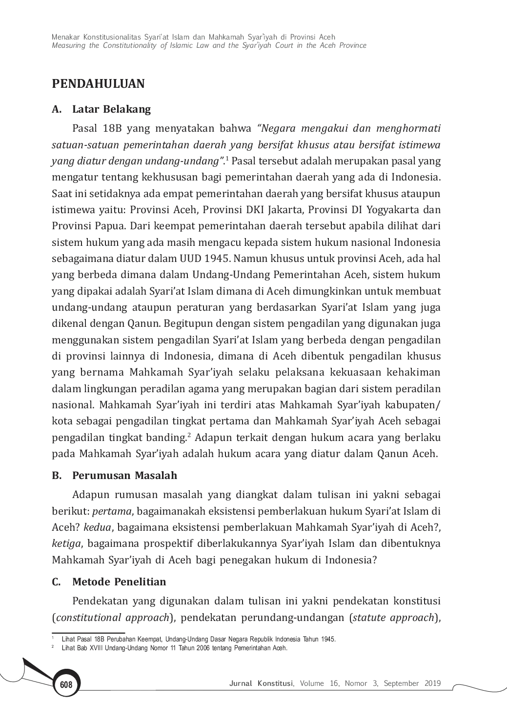 JURIS Menakar Konstitusionalitas Syari at Islam dan Mahkamah Syar iyah di Provinsi Aceh