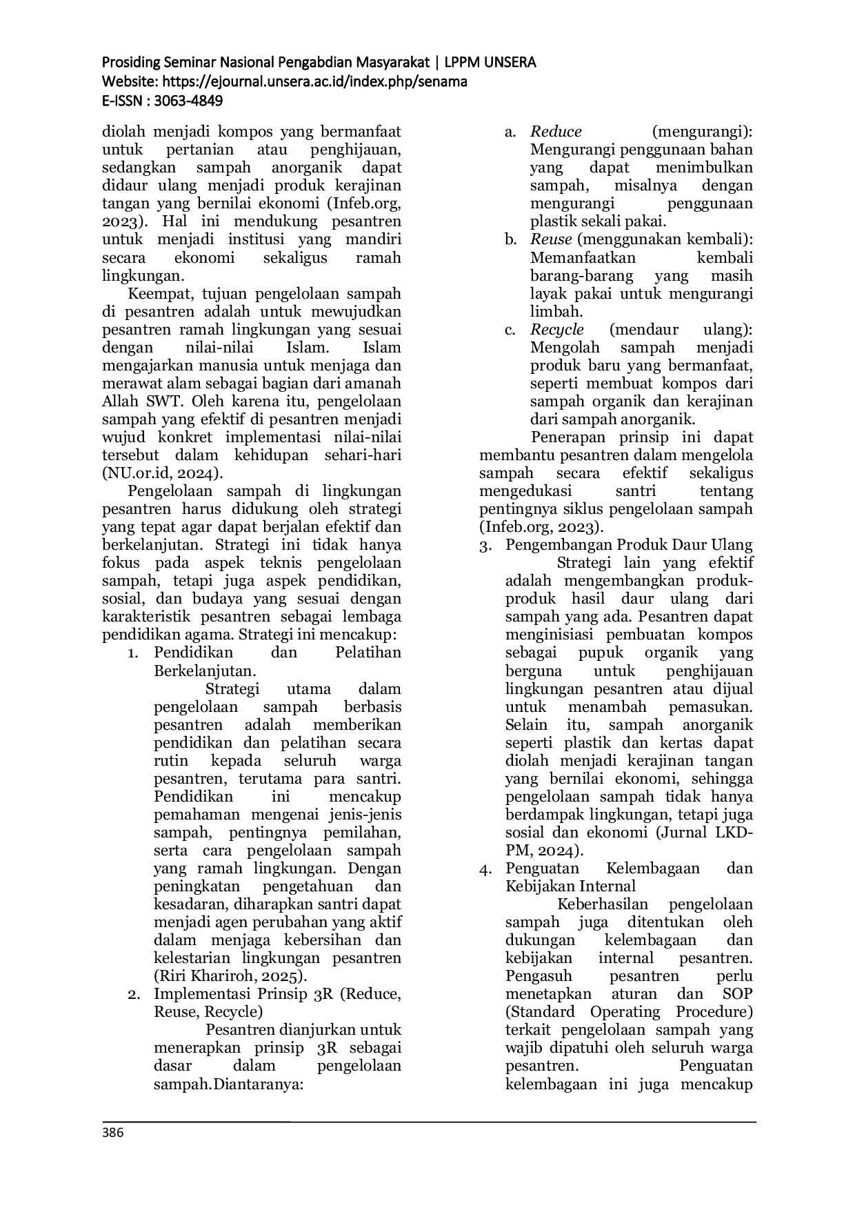 JURIS Efektivitas Sistem Pengelolaan Sampah Organik di Pesantren MAS Daar Al Ilmi Kota Serang