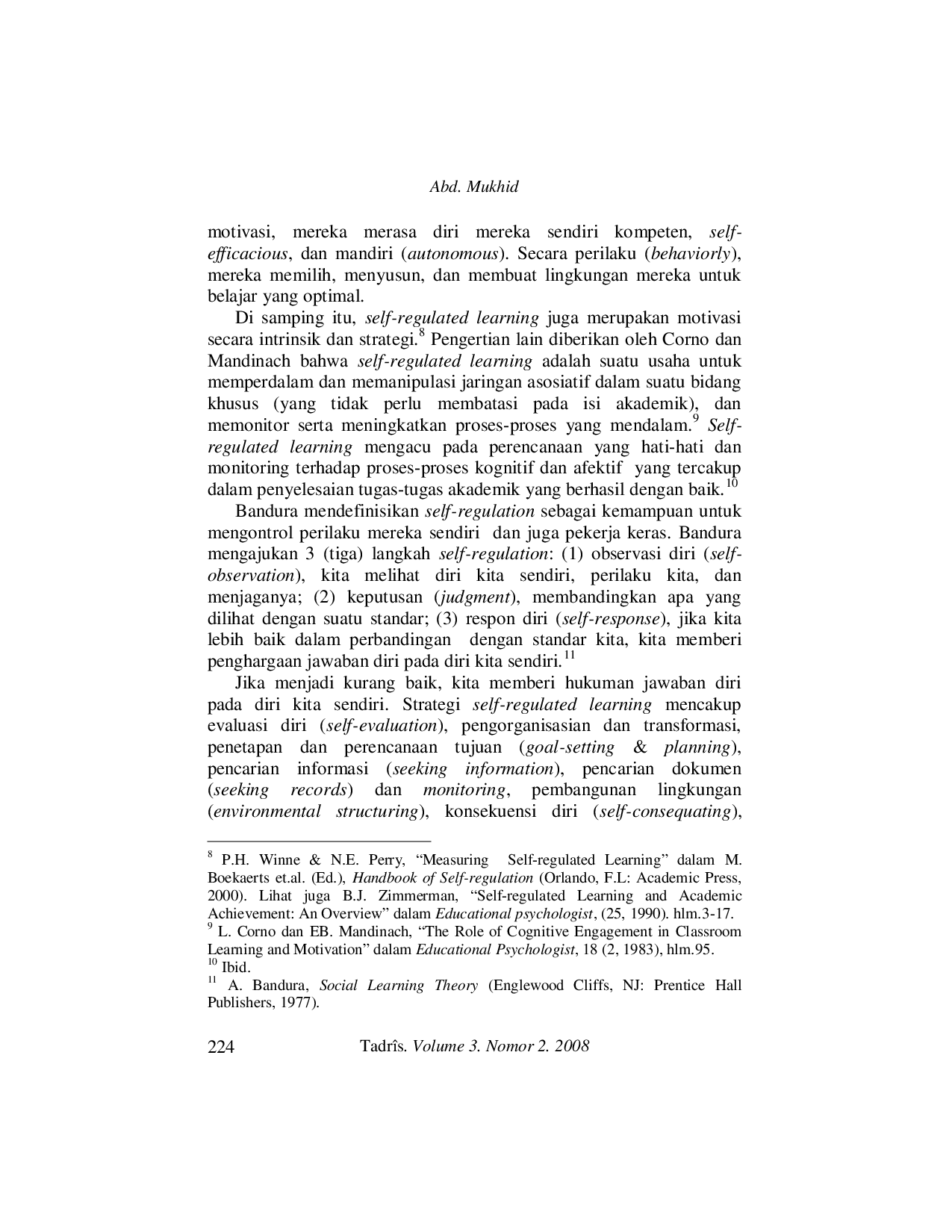 JURIS STRATEGI SELF REGULATED LEARNING Perspektif Teoritik