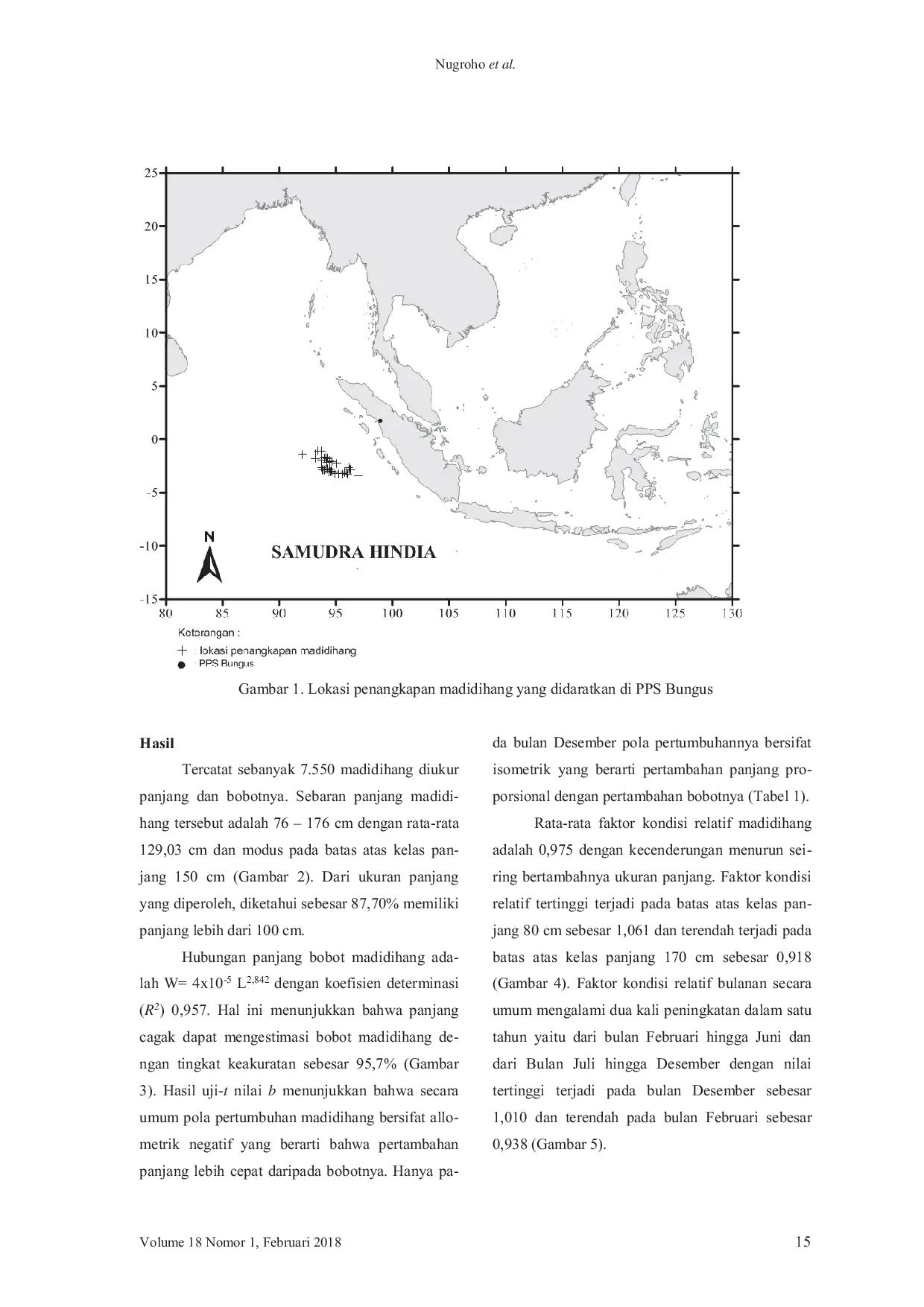 JURIS Pola Pertumbuhan dan Faktor Kondisi Madidihang Thunnus albacares Bonnaterre 1788 di Samudra Hindia Bagian Timur