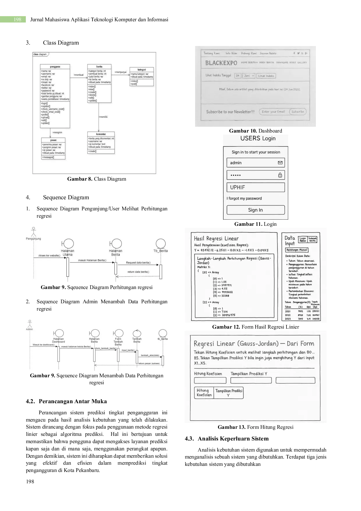 JURIS Rancang Bangun Sistem Prediksi Tingkat Pengangguran Di Kota Pekanbaru Dengan Metode Regresi Linier Berbasis Web