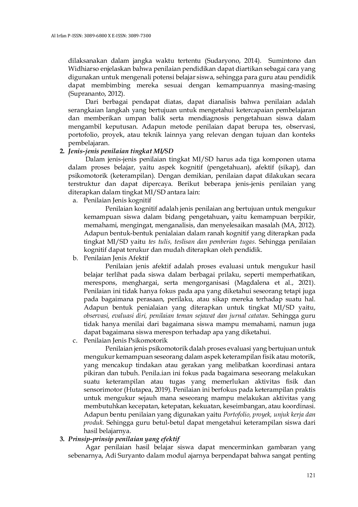 JURIS Pengembangan Penilaian Guru Tingkat MI SD dalam Meningkatkan Hasil Belajar Siswa