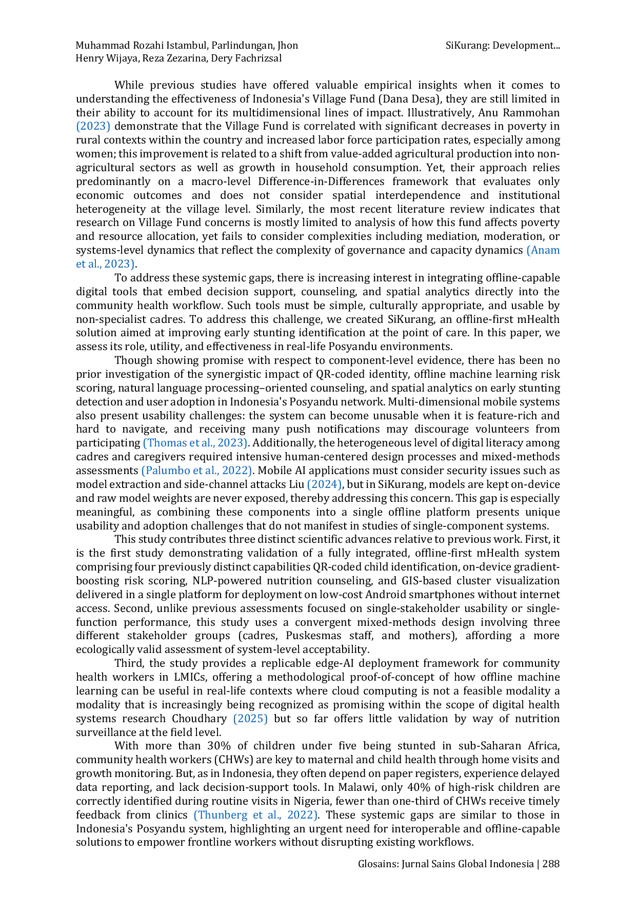 JURIS SiKurang Development and Field Evaluation of an Offline First mHealth System for Community Based Stunting Risk Detection and Counselling in Low Connectivity Primary Care Settings