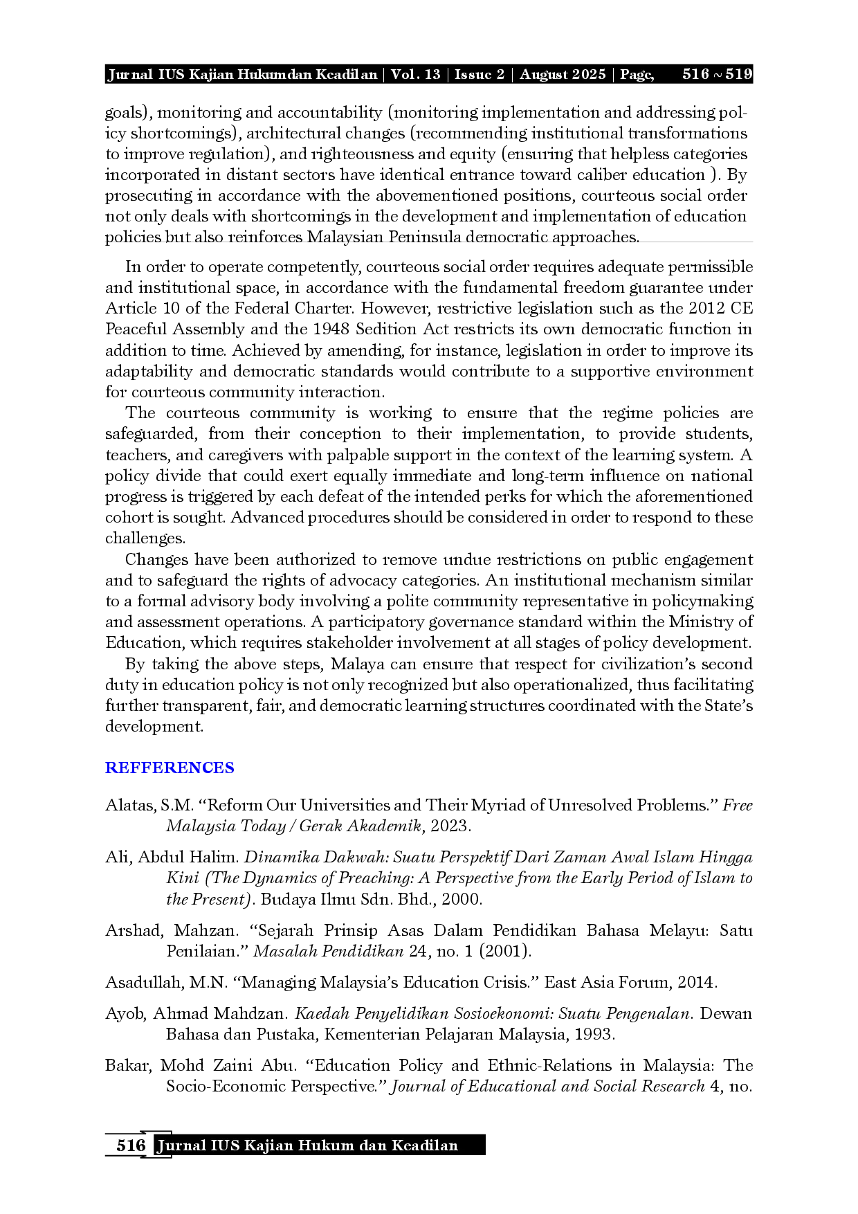 juris The Civil Society Engagement in Malaysian National Education System How the Organizations Should Be Seek Justice in Multi Racial Society