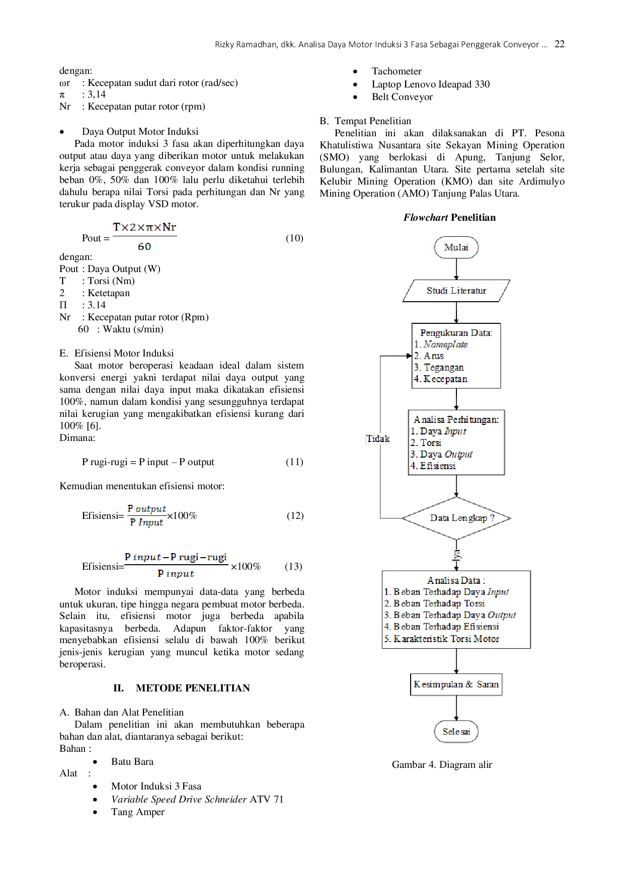 JURIS Analisa Daya Motor Induksi 3 Fasa Sebagai Penggerak Conveyor Di Pt Pesona Khatulistiwa Nusantara