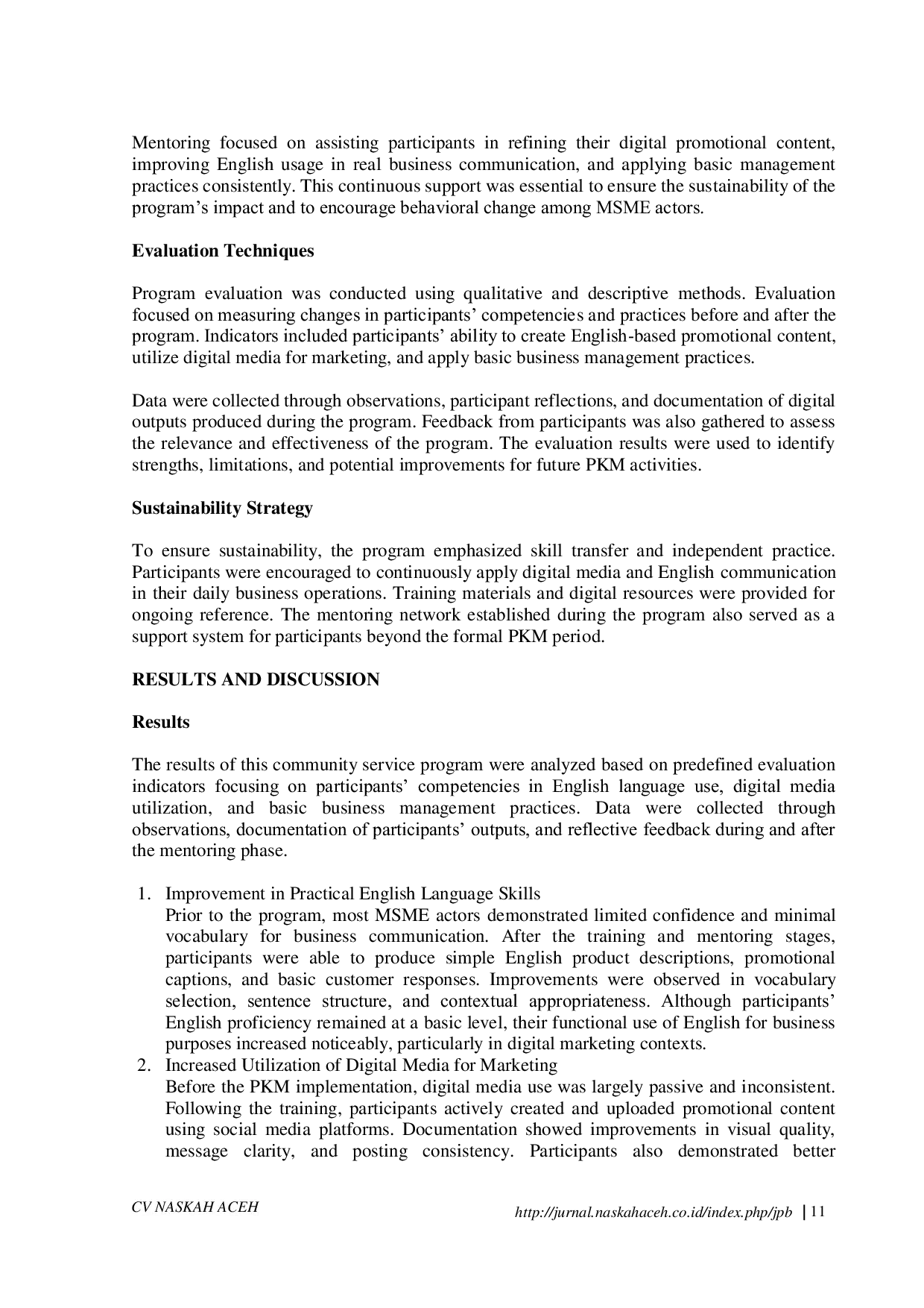 JURIS Optimization Of Digital Media As A Means Of Strengthening English Language Skills And Business Management Among Msme Actors